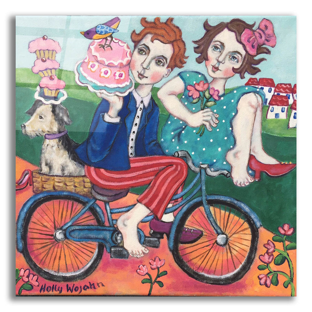 Epic Art 'The Cake Getaway' by Holly Wojhan, Acrylic Glass Wall Art