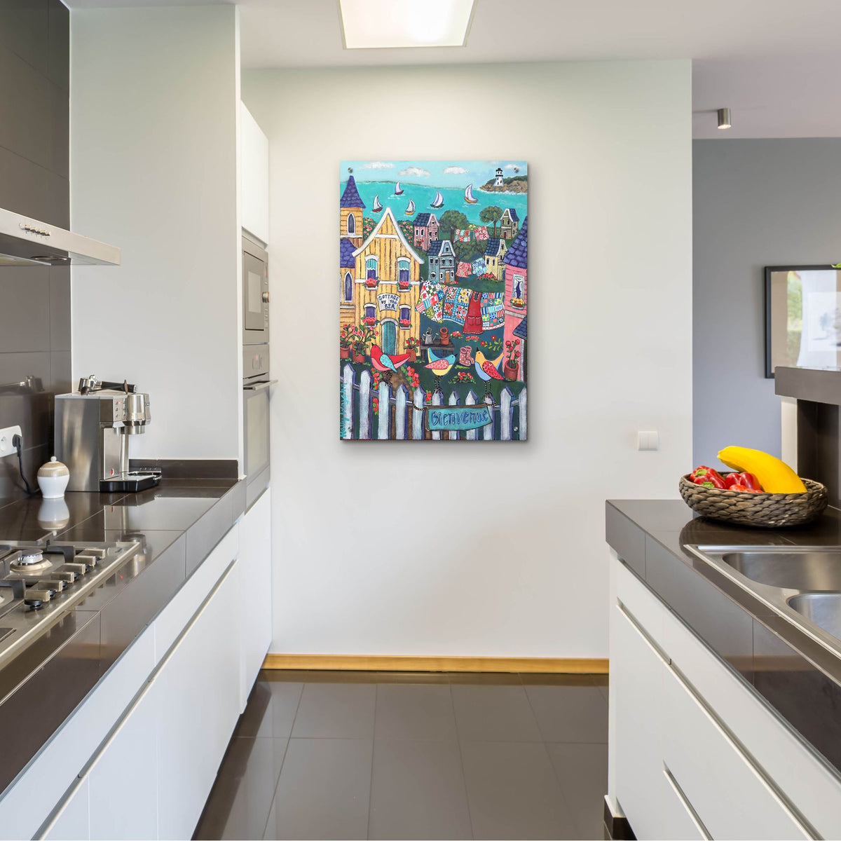 Epic Art 'Charming Cambria by the sea' by Holly Wojhan, Acrylic Glass Wall Art,24x36