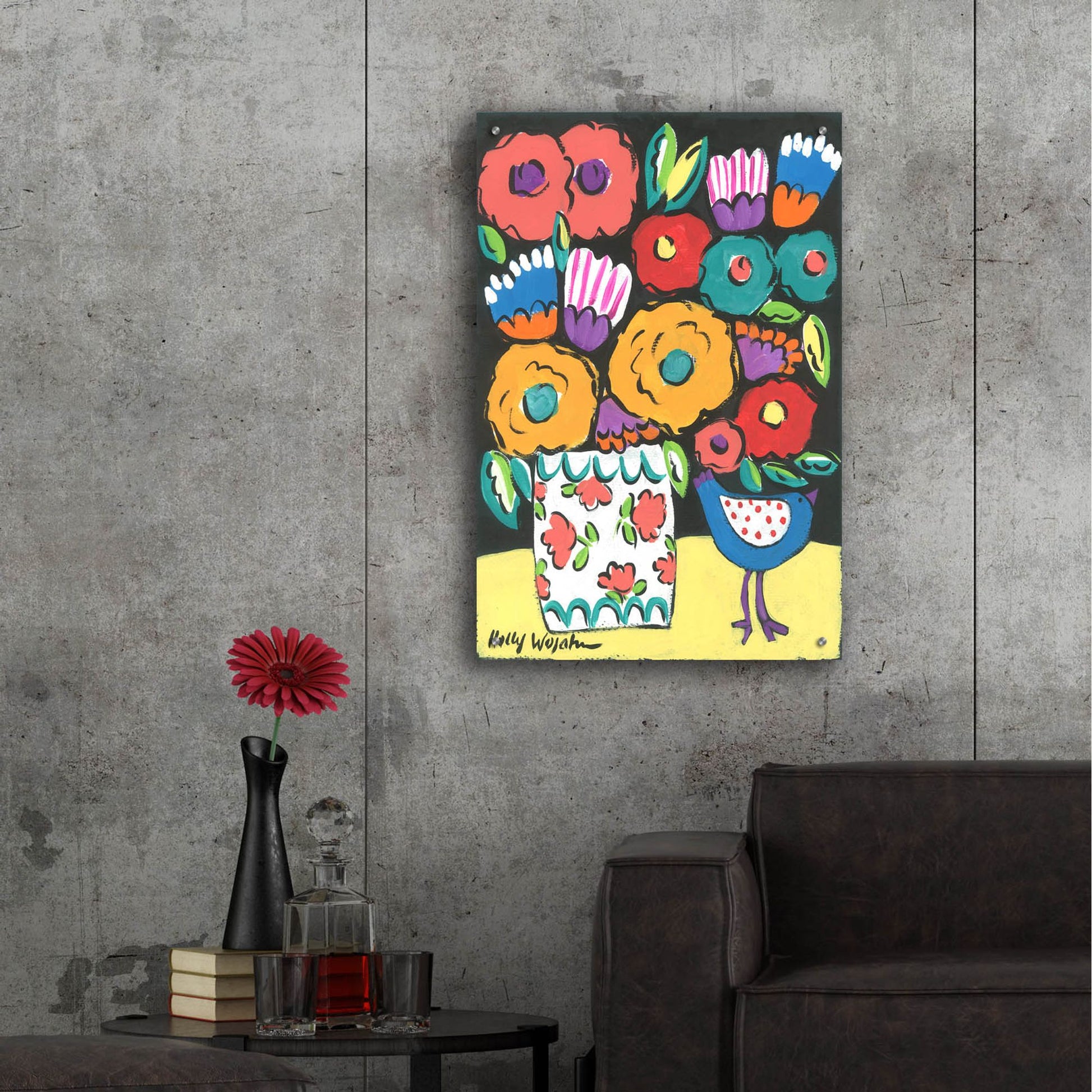 Epic Art 'Wild Flowers' by Holly Wojhan, Acrylic Glass Wall Art,24x36