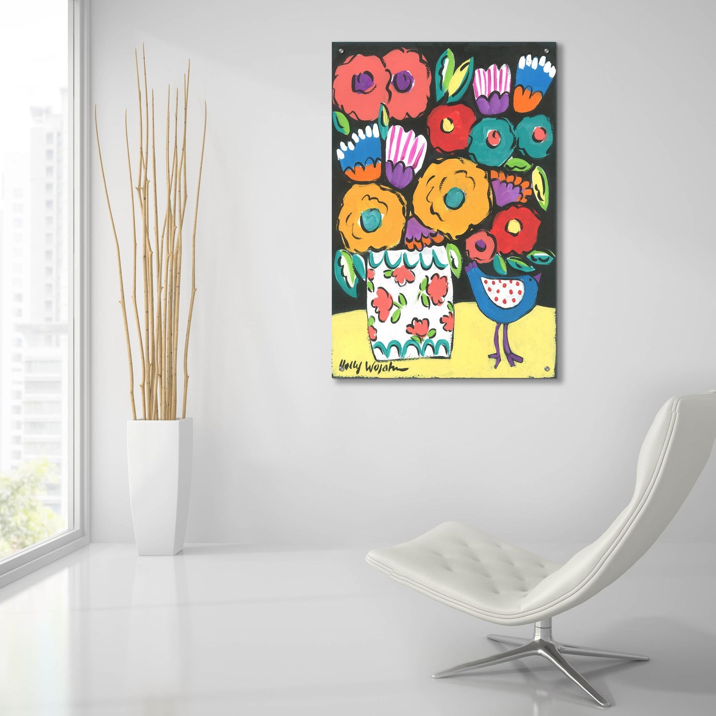 Epic Art 'Wild Flowers' by Holly Wojhan, Acrylic Glass Wall Art,24x36