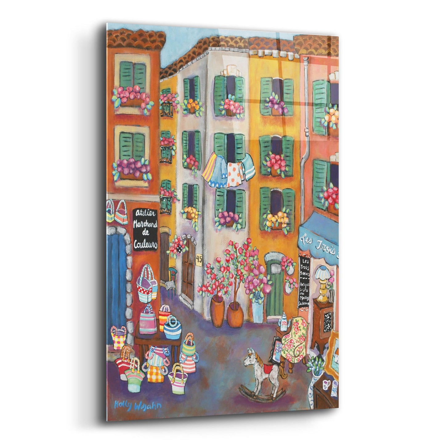 Epic Art 'Vieux Ville' by Holly Wojhan, Acrylic Glass Wall Art,16x24