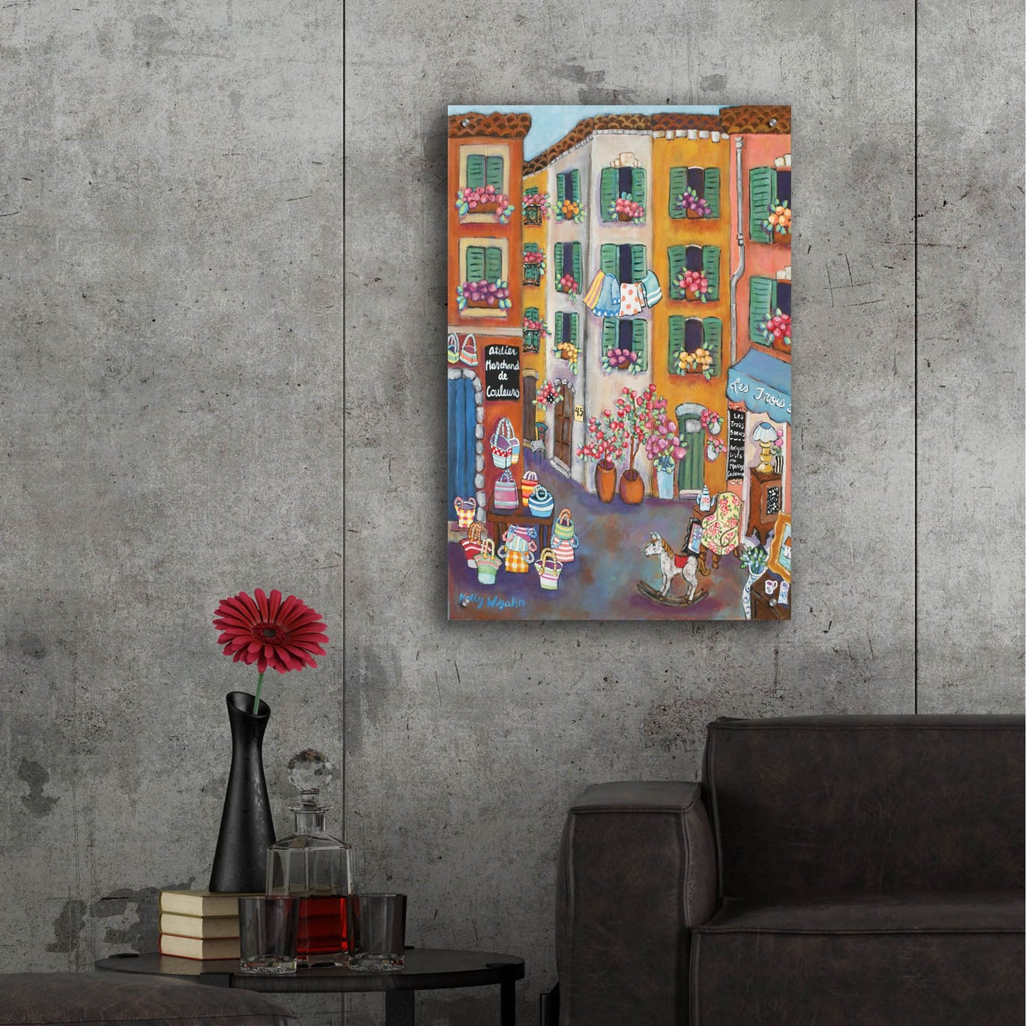 Epic Art 'Vieux Ville' by Holly Wojhan, Acrylic Glass Wall Art,24x36