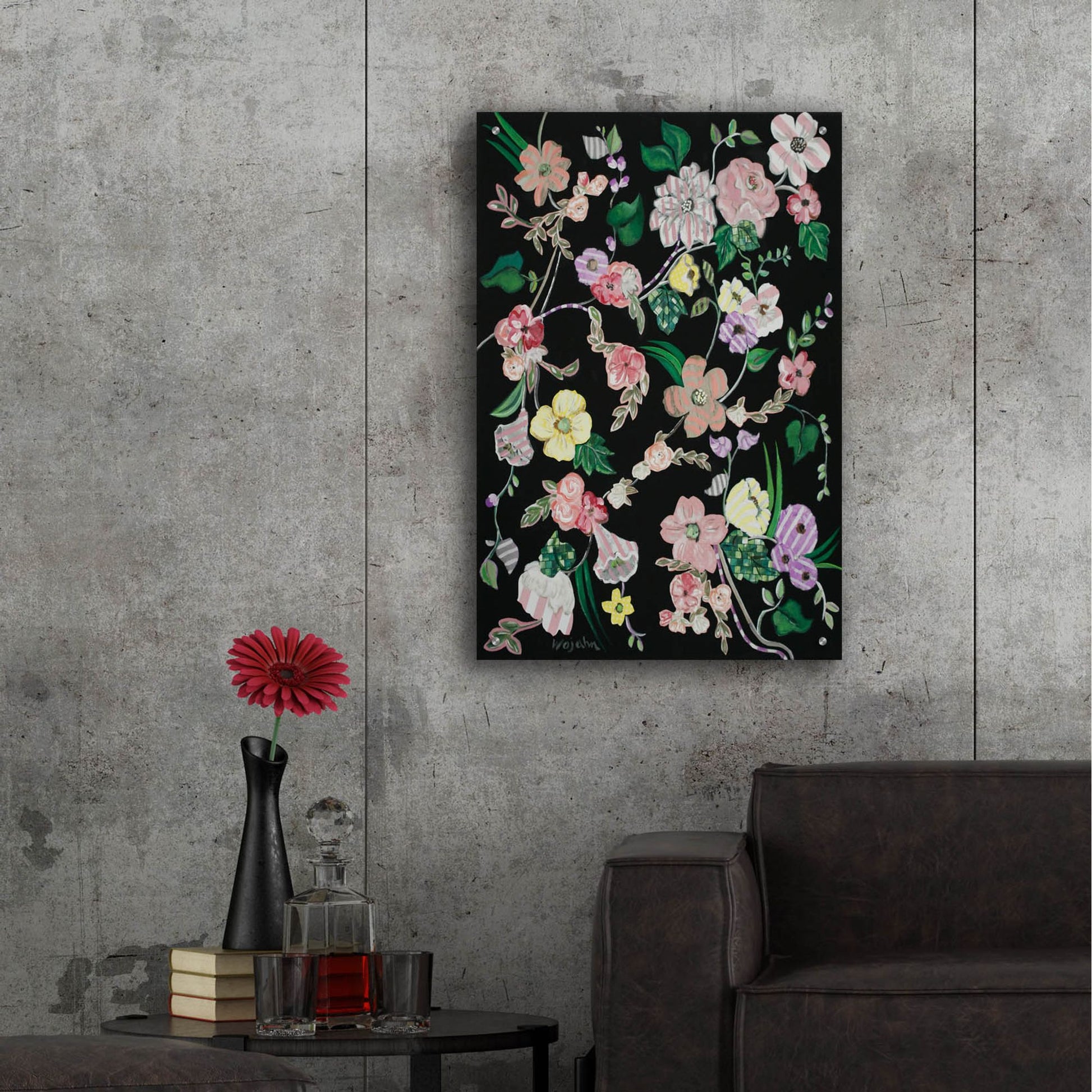 Epic Art 'Flowerness' by Holly Wojhan, Acrylic Glass Wall Art,24x36