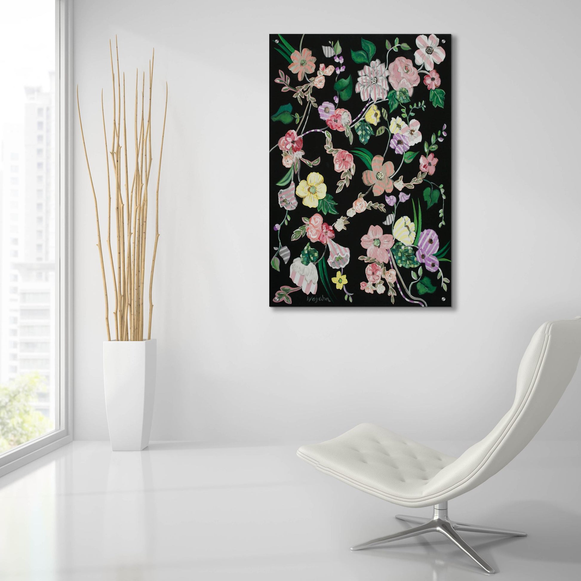 Epic Art 'Flowerness' by Holly Wojhan, Acrylic Glass Wall Art,24x36