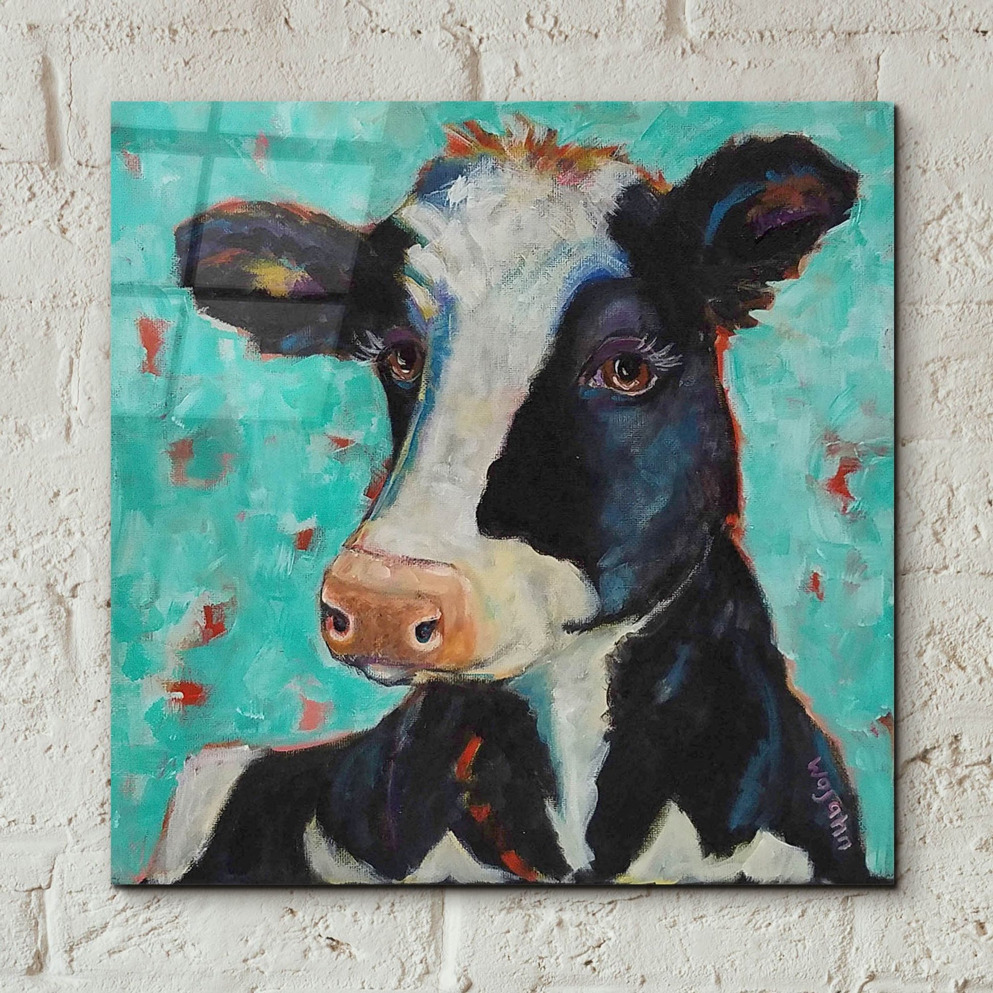 Epic Art 'Looking for Jersey Milk' by Holly Wojhan, Acrylic Glass Wall Art,12x12