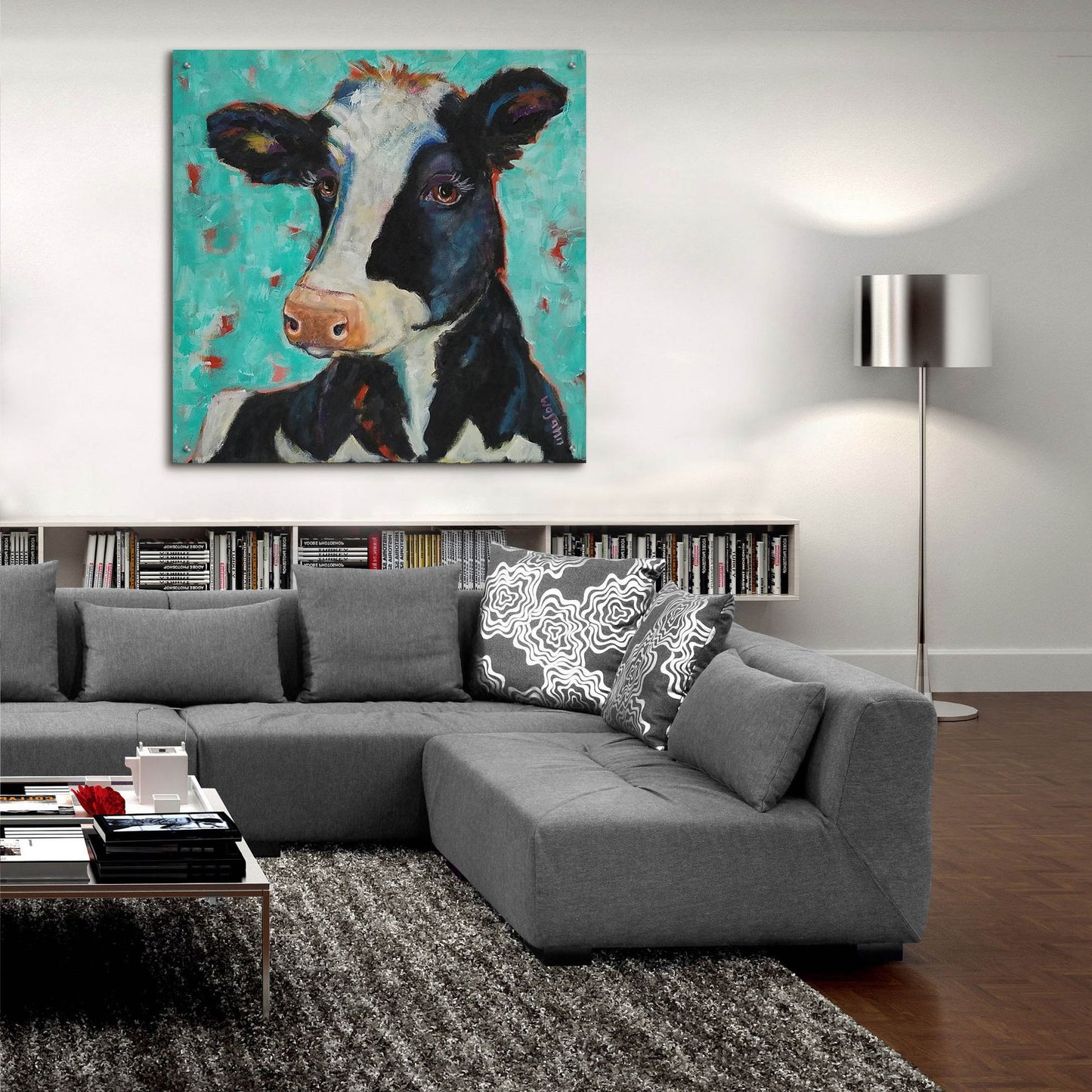 Epic Art 'Looking for Jersey Milk' by Holly Wojhan, Acrylic Glass Wall Art,36x36