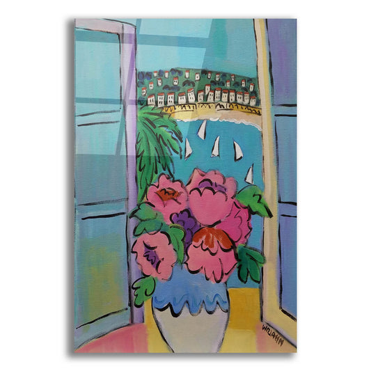 Epic Art 'Flowers at the Window' by Holly Wojhan, Acrylic Glass Wall Art