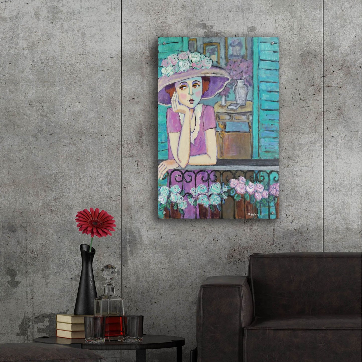 Epic Art 'Le Balcon' by Holly Wojhan, Acrylic Glass Wall Art,24x36