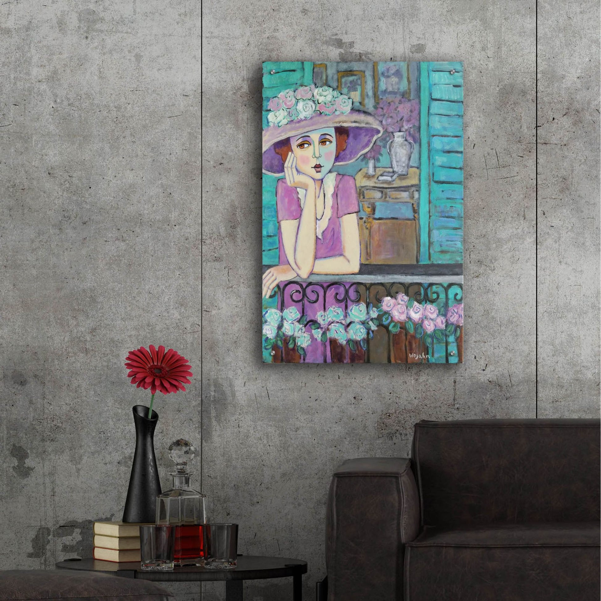 Epic Art 'Le Balcon' by Holly Wojhan, Acrylic Glass Wall Art,24x36