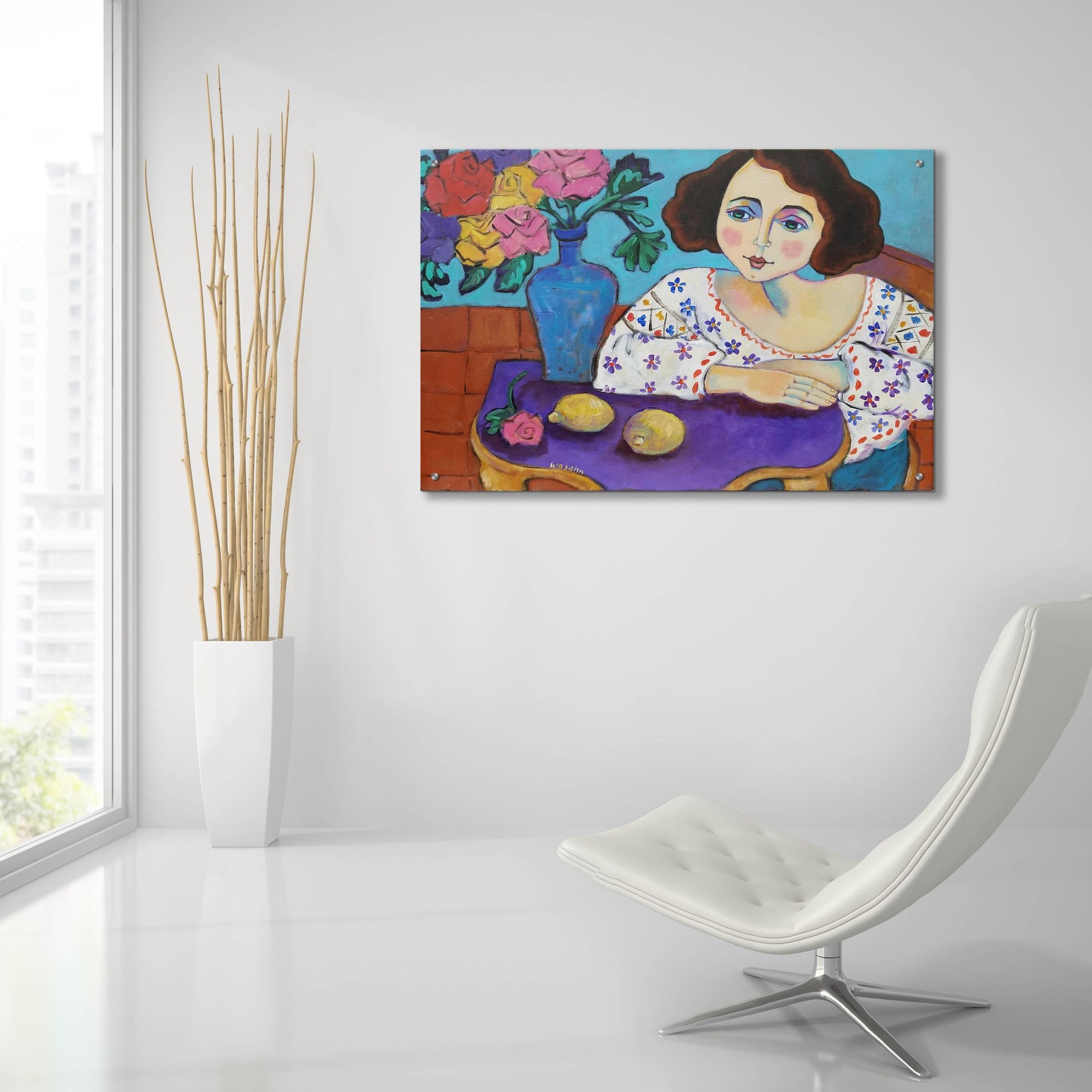 Epic Art 'Matisse Muse' by Holly Wojhan, Acrylic Glass Wall Art,36x24