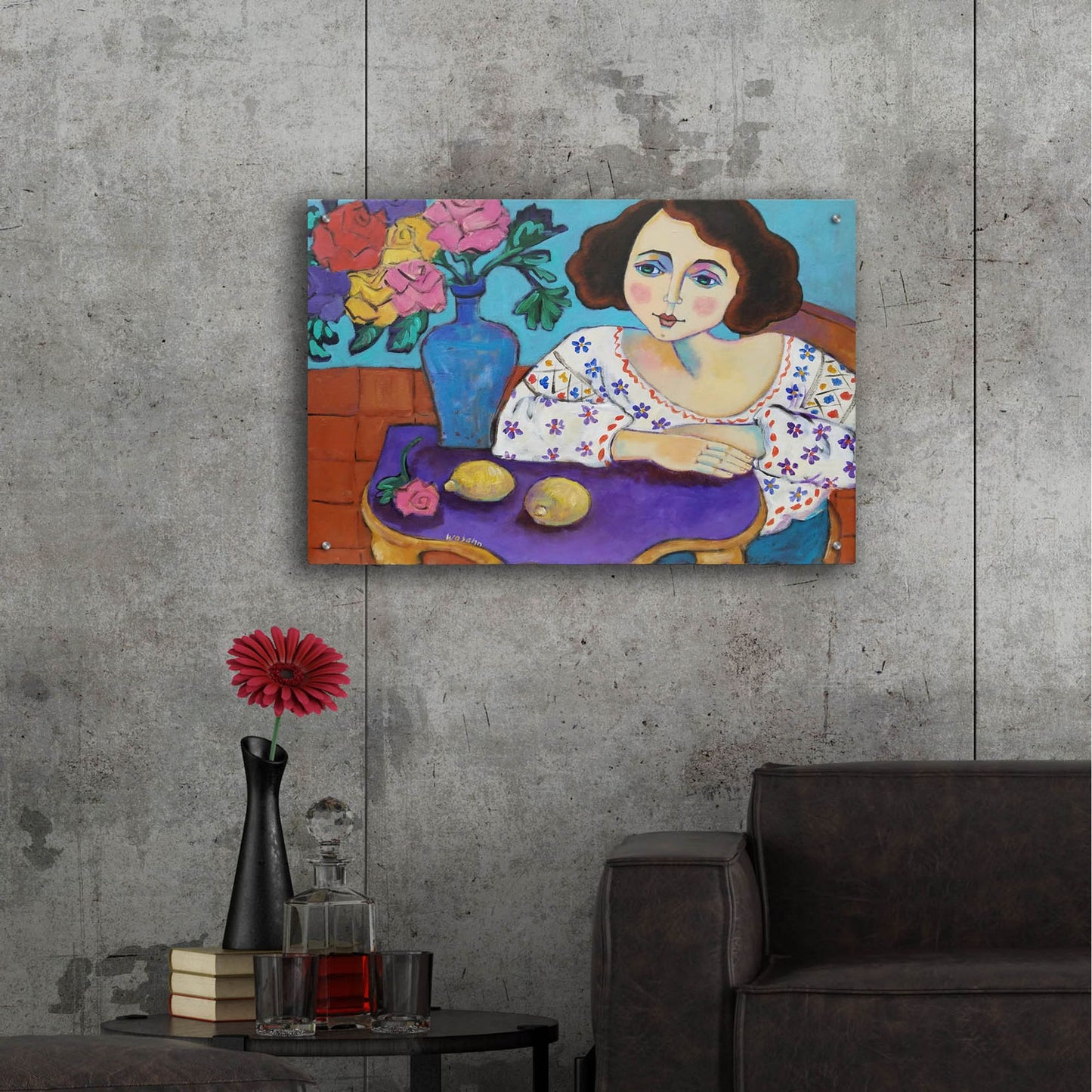 Epic Art 'Matisse Muse' by Holly Wojhan, Acrylic Glass Wall Art,36x24