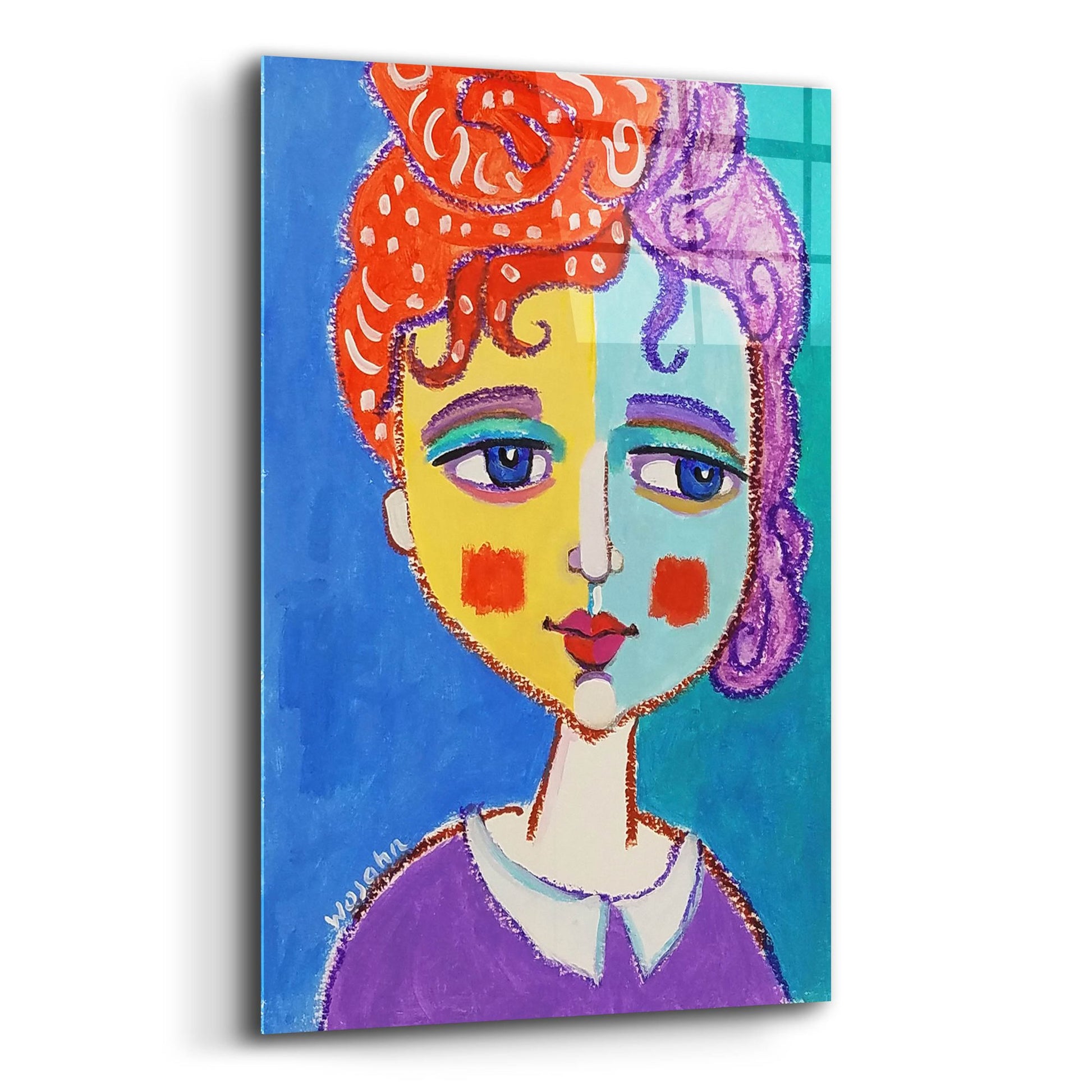 Epic Art 'Violet Haired' by Holly Wojhan, Acrylic Glass Wall Art,12x16