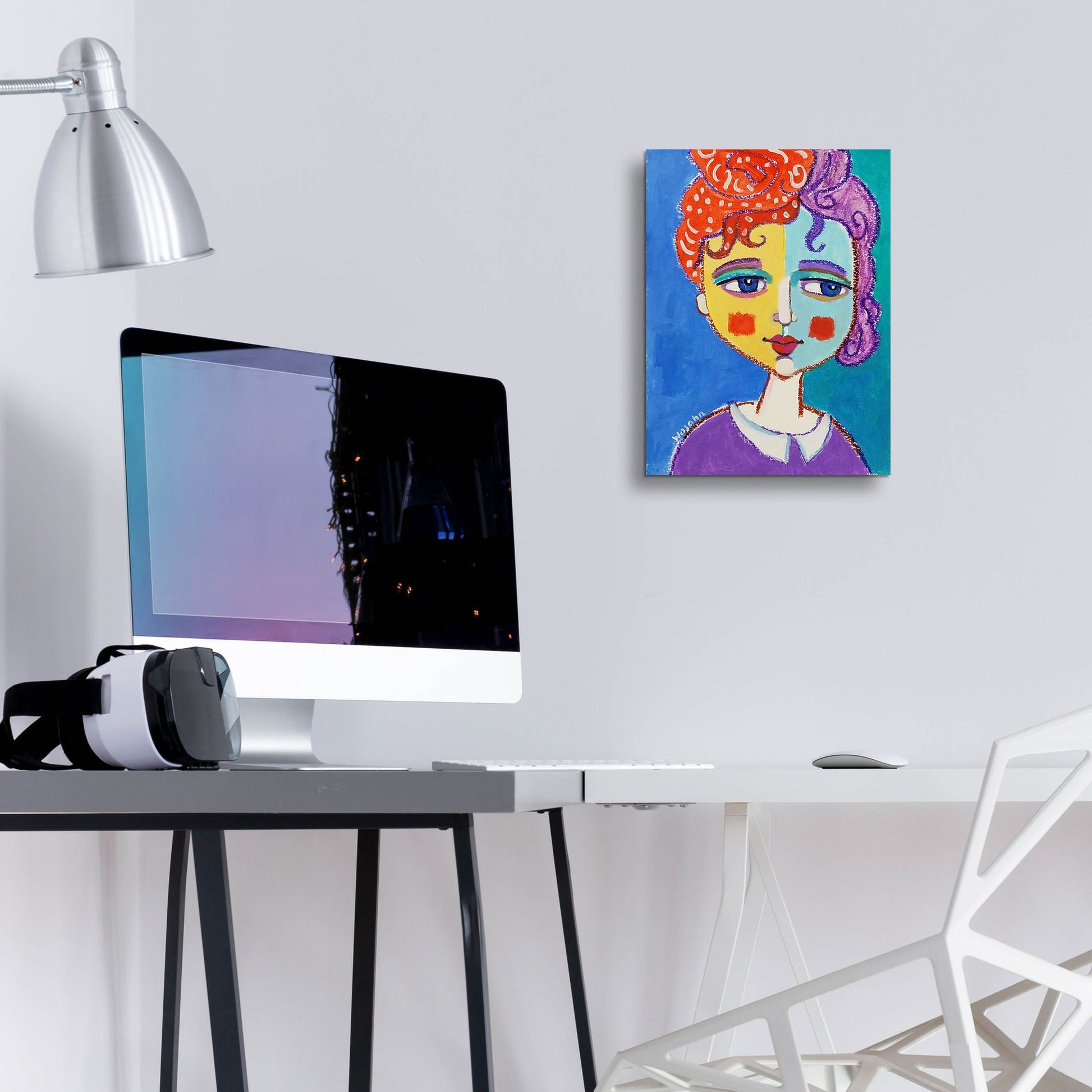 Epic Art 'Violet Haired' by Holly Wojhan, Acrylic Glass Wall Art,12x16