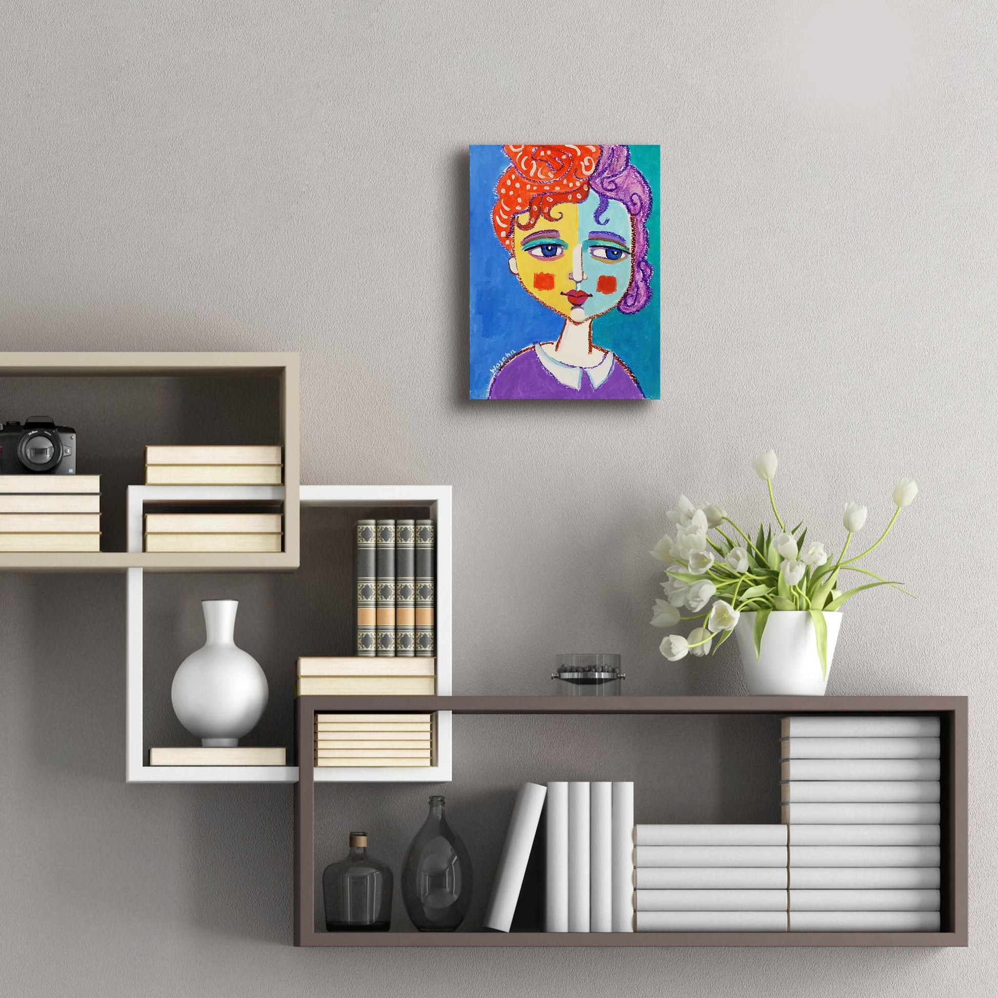 Epic Art 'Violet Haired' by Holly Wojhan, Acrylic Glass Wall Art,12x16