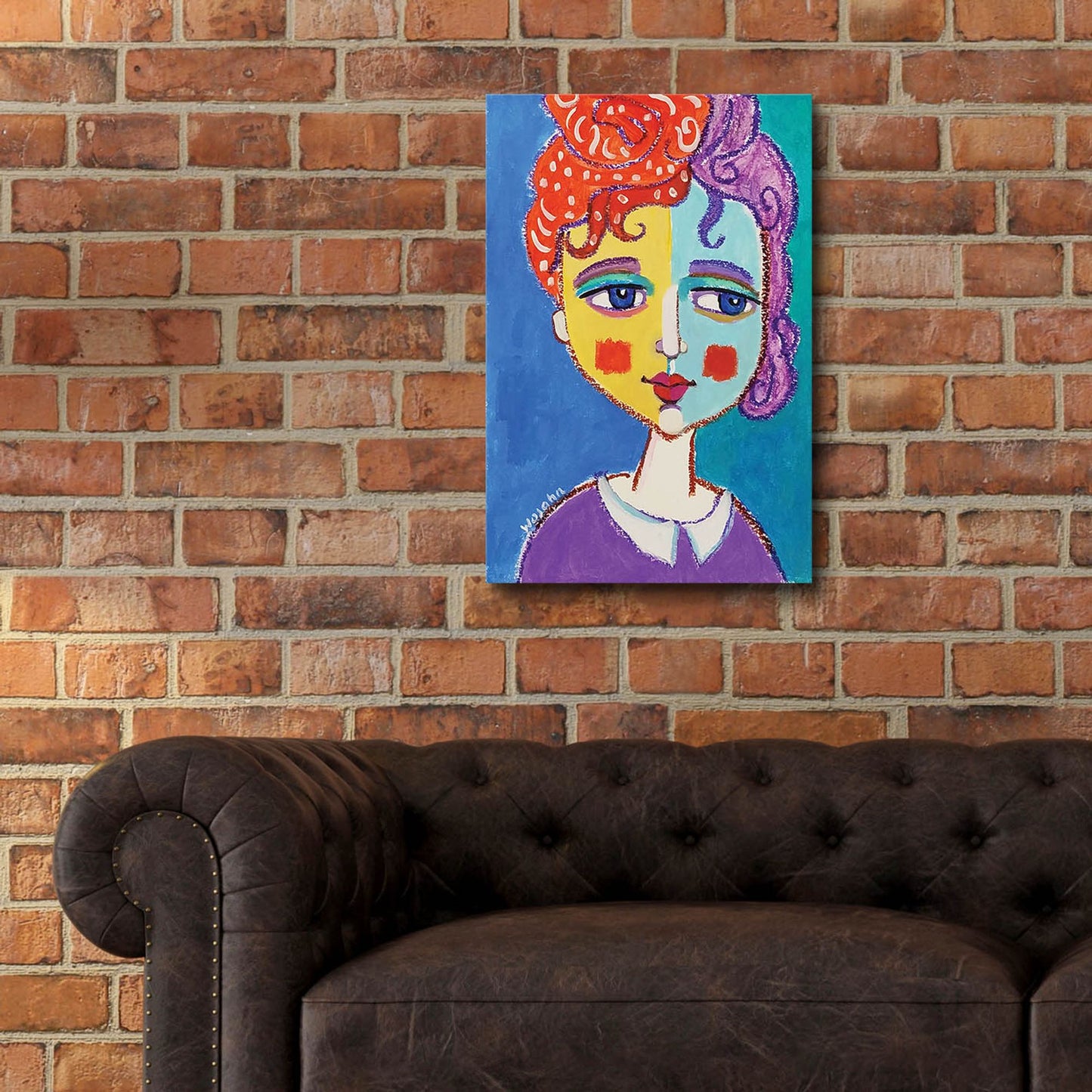 Epic Art 'Violet Haired' by Holly Wojhan, Acrylic Glass Wall Art,16x24