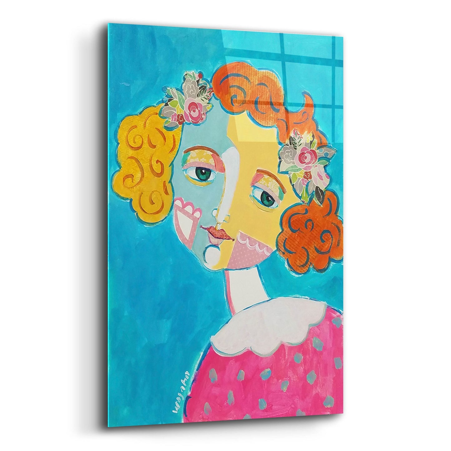 Epic Art 'Flower Head' by Holly Wojhan, Acrylic Glass Wall Art,12x16