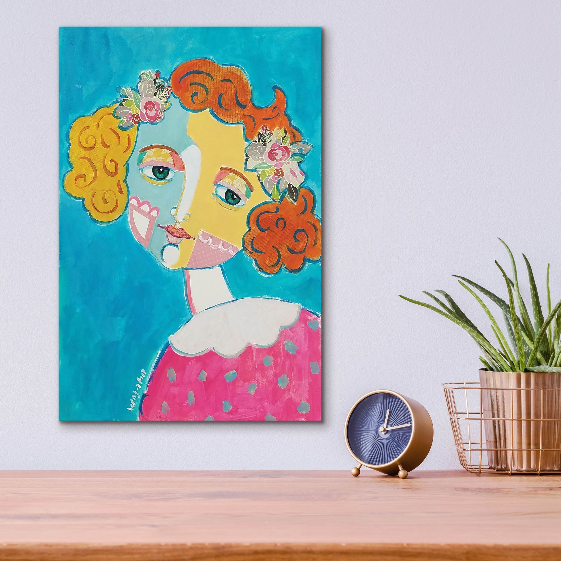 Epic Art 'Flower Head' by Holly Wojhan, Acrylic Glass Wall Art,12x16