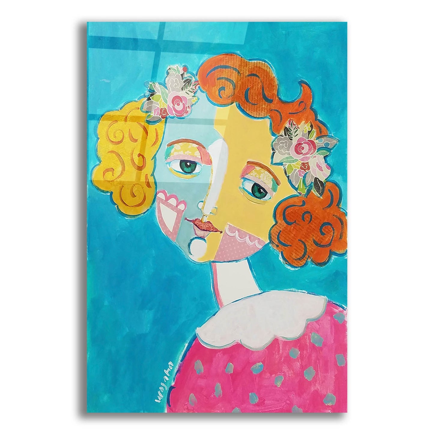 Epic Art 'Flower Head' by Holly Wojhan, Acrylic Glass Wall Art,12x16