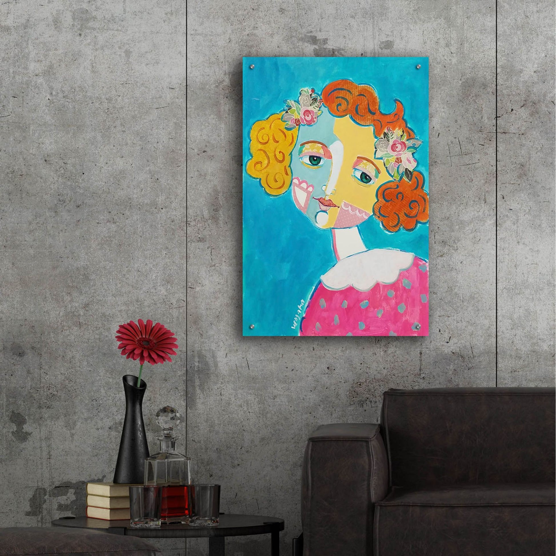 Epic Art 'Flower Head' by Holly Wojhan, Acrylic Glass Wall Art,24x36