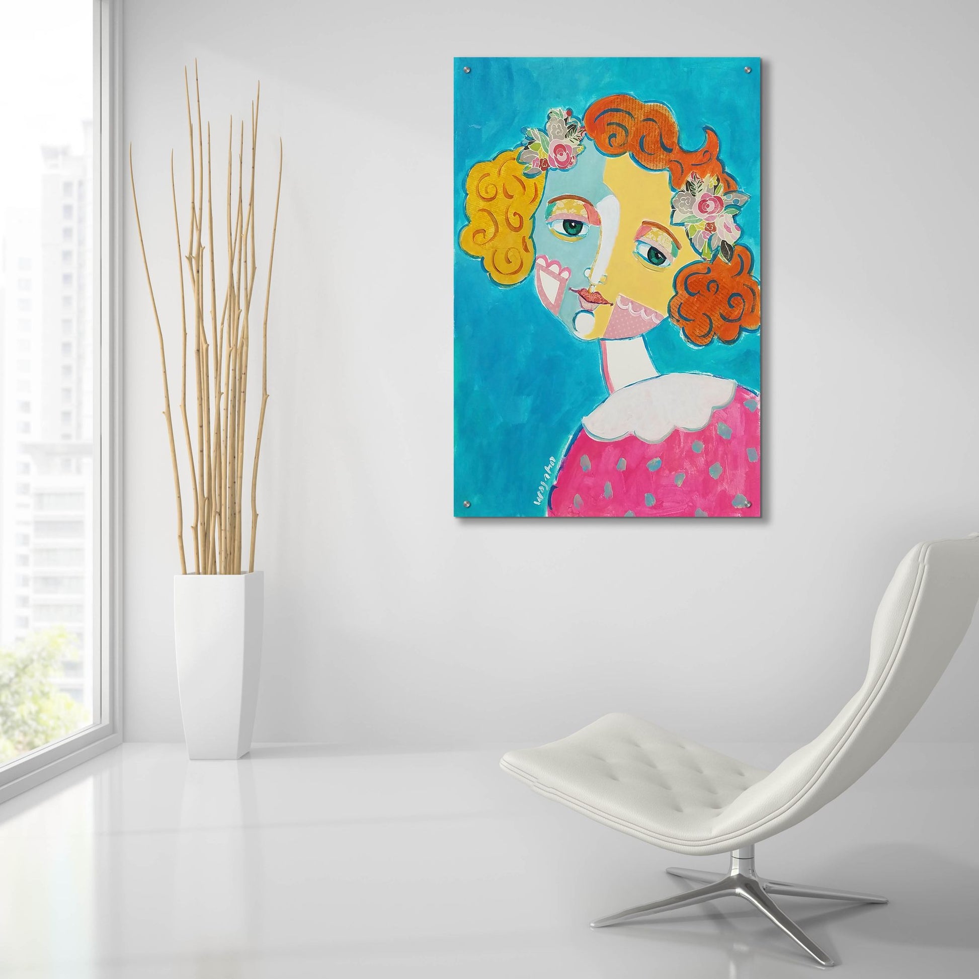 Epic Art 'Flower Head' by Holly Wojhan, Acrylic Glass Wall Art,24x36