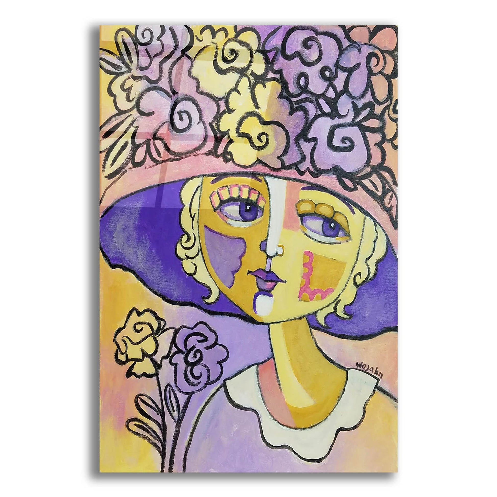 Epic Art 'Golden Lady' by Holly Wojhan, Acrylic Glass Wall Art,12x16