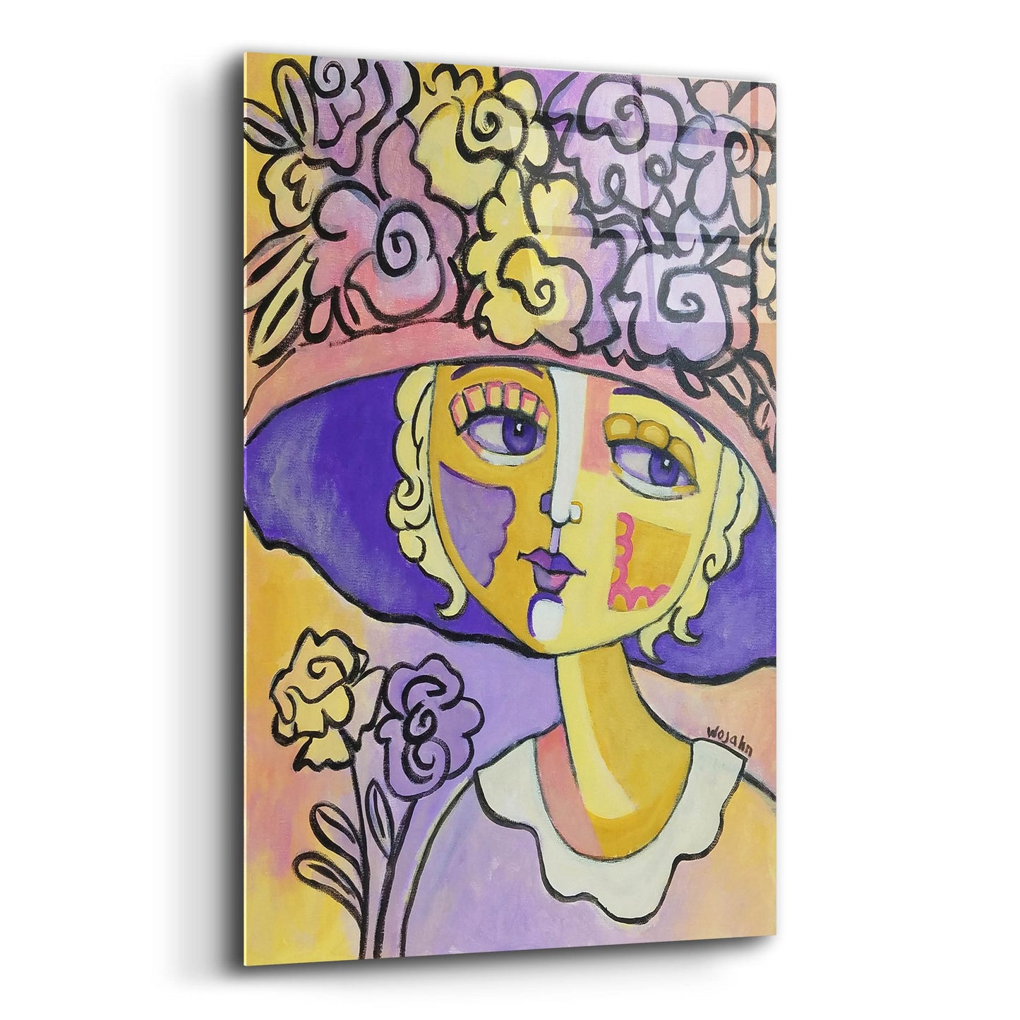 Epic Art 'Golden Lady' by Holly Wojhan, Acrylic Glass Wall Art,16x24