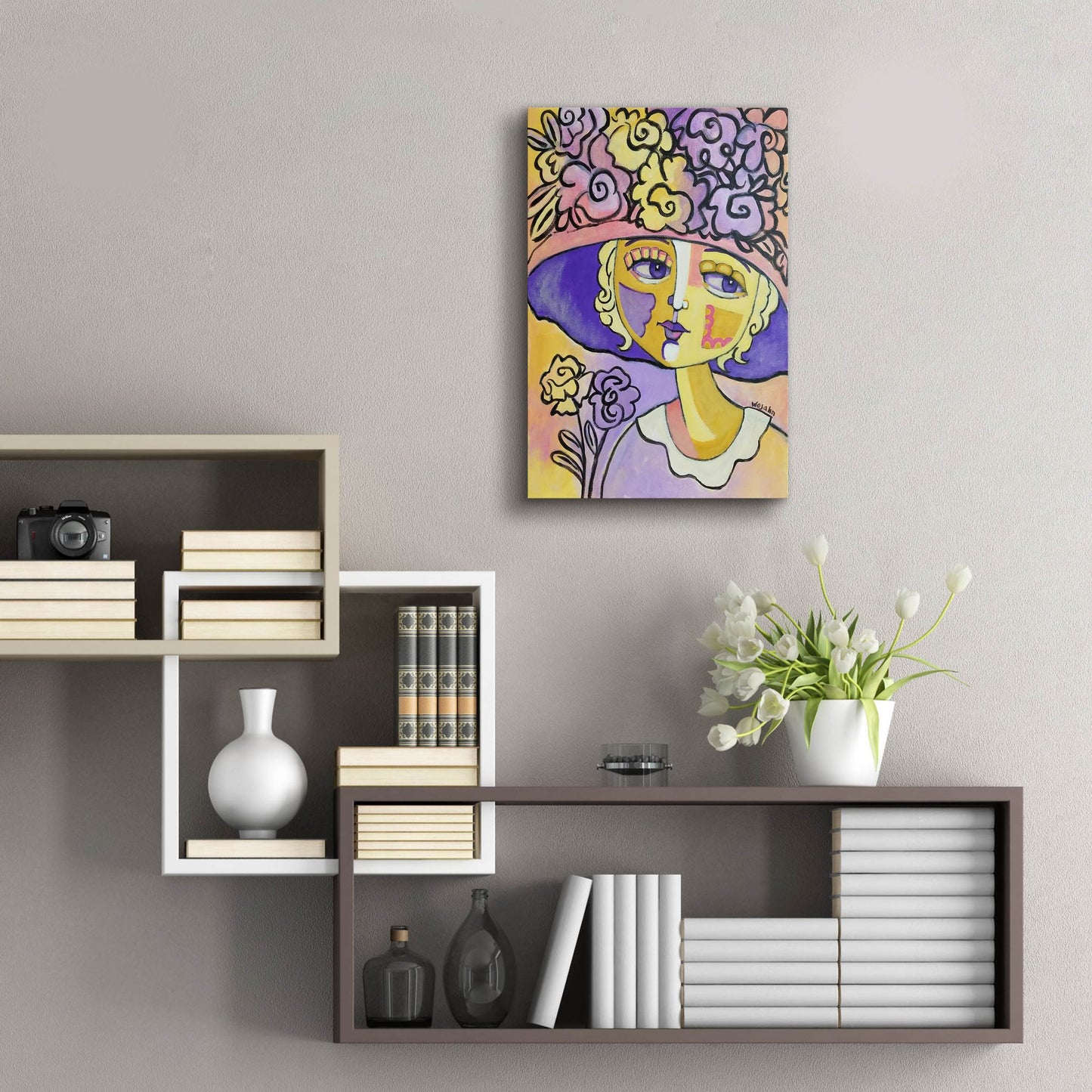 Epic Art 'Golden Lady' by Holly Wojhan, Acrylic Glass Wall Art,16x24