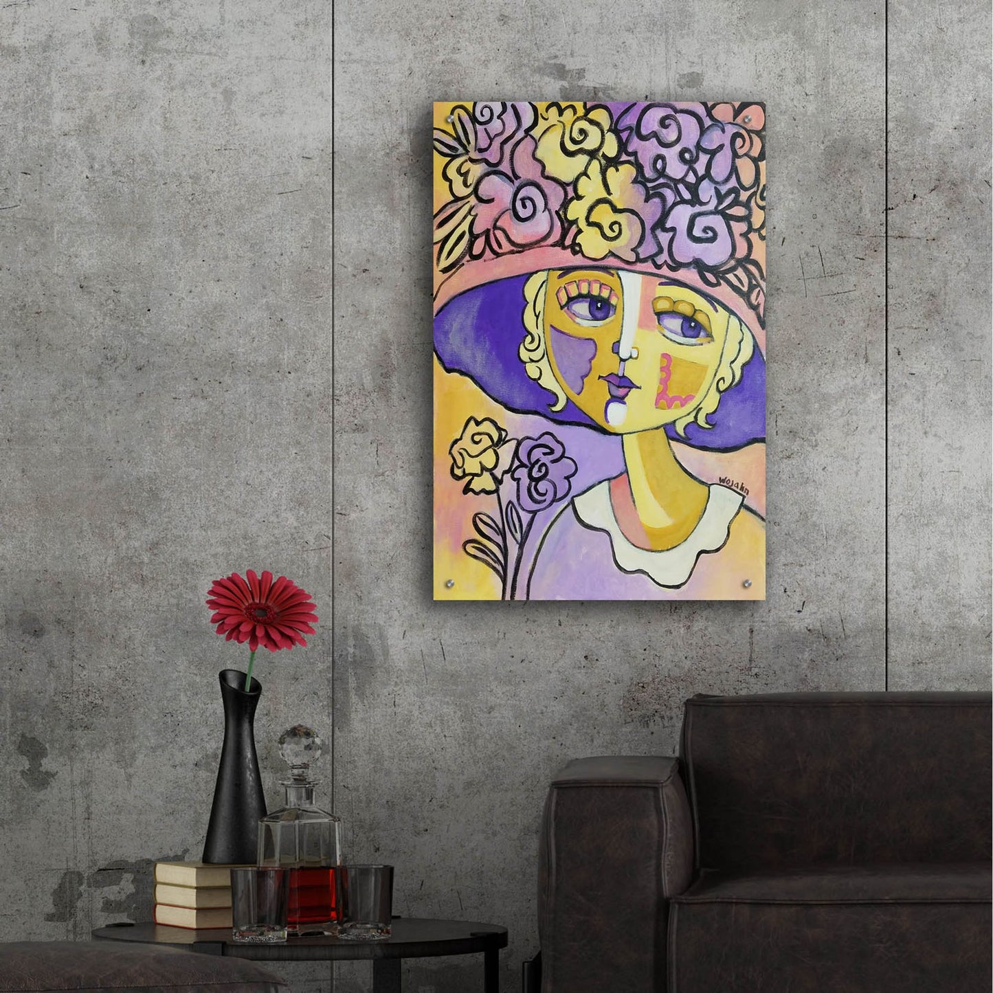 Epic Art 'Golden Lady' by Holly Wojhan, Acrylic Glass Wall Art,24x36