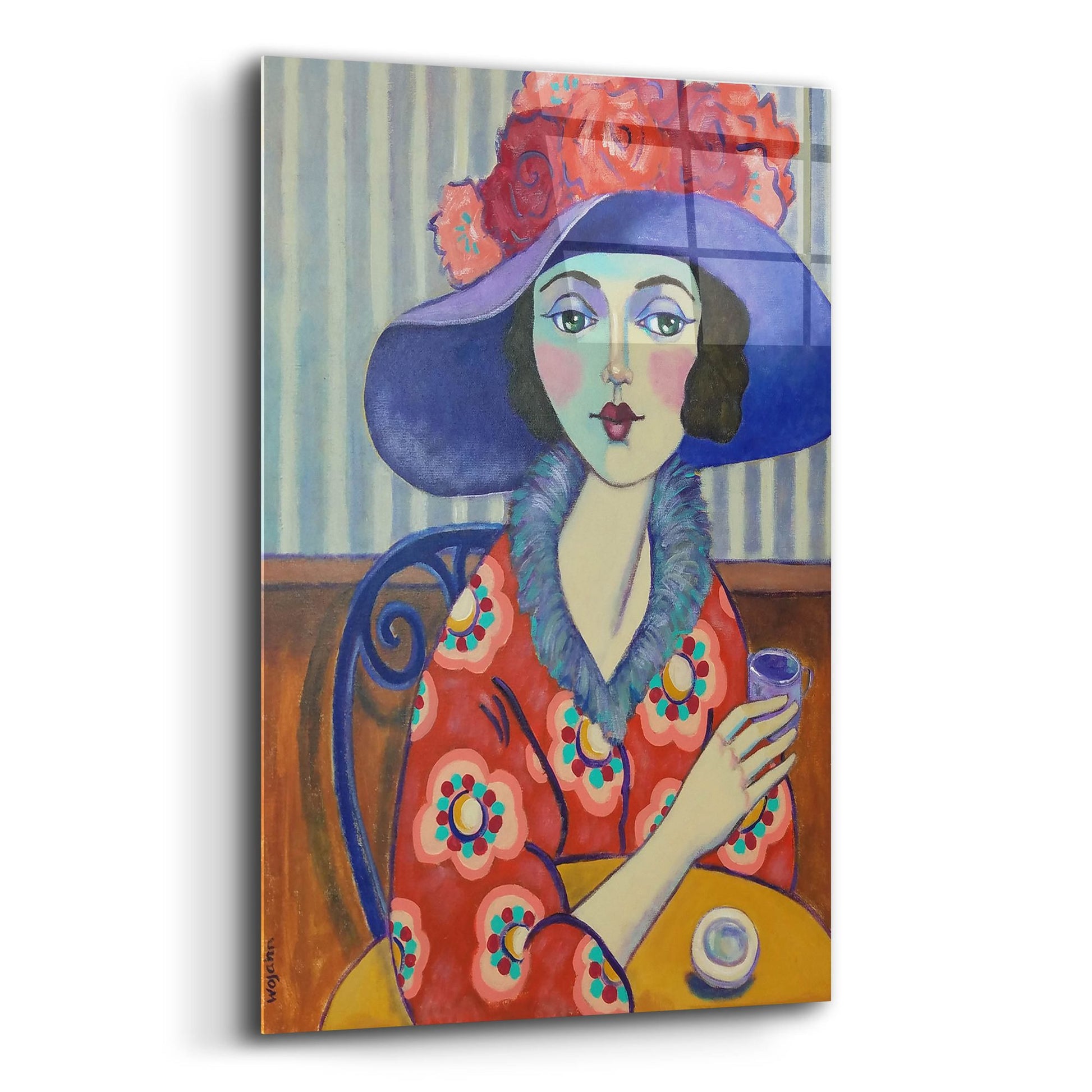 Epic Art 'Woman in Red' by Holly Wojhan, Acrylic Glass Wall Art,12x16