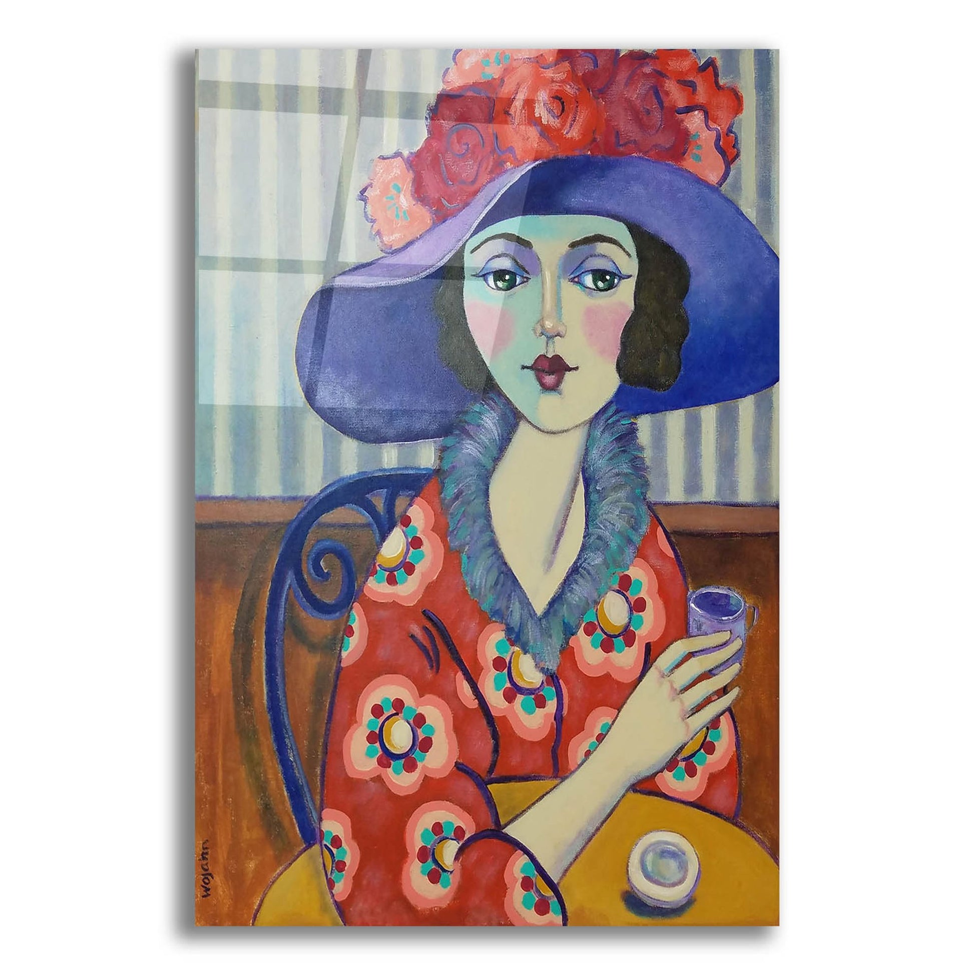 Epic Art 'Woman in Red' by Holly Wojhan, Acrylic Glass Wall Art,12x16