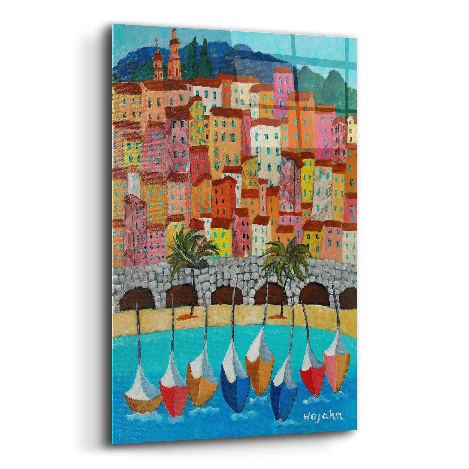 Epic Art 'Vieux Menton' by Holly Wojhan, Acrylic Glass Wall Art,12x16