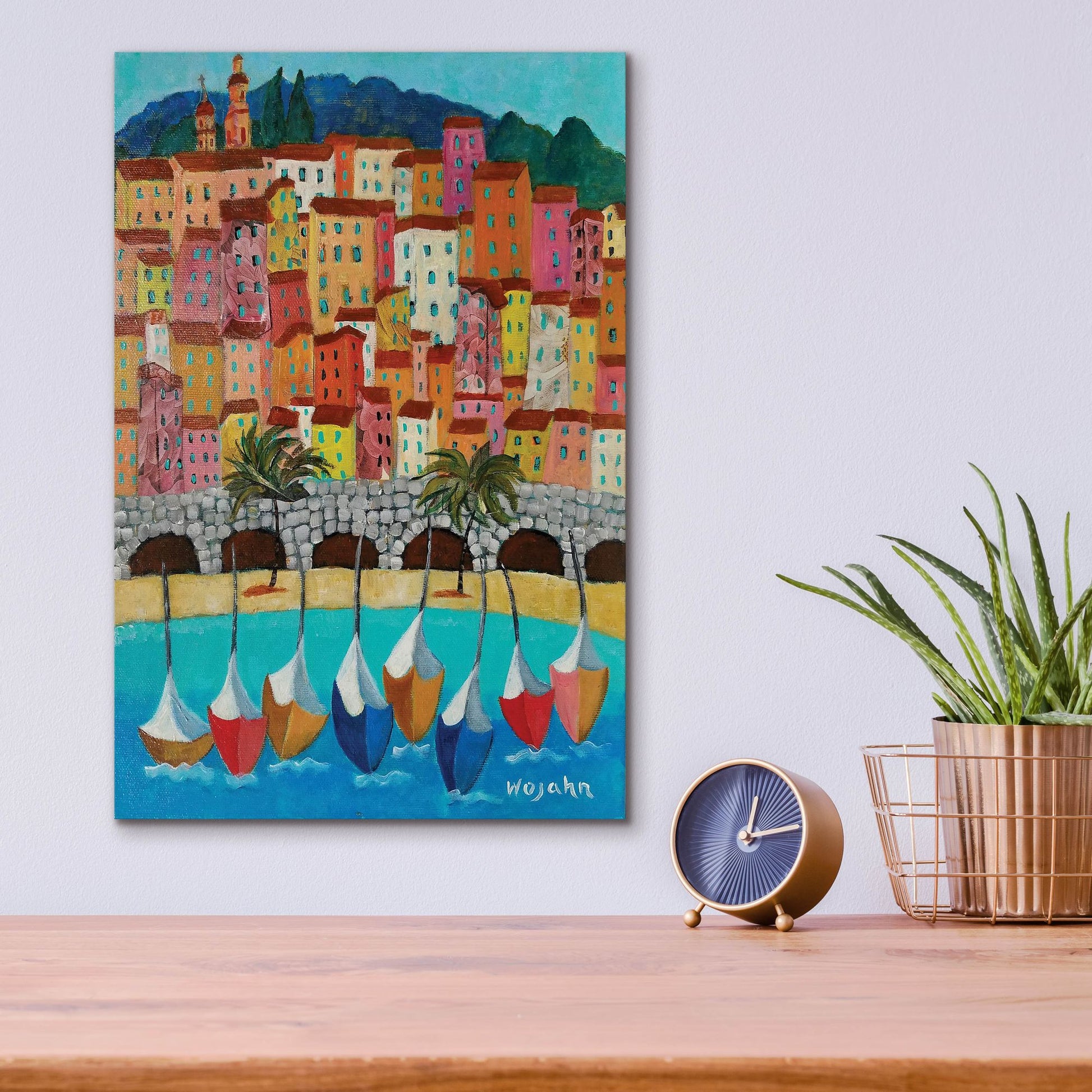 Epic Art 'Vieux Menton' by Holly Wojhan, Acrylic Glass Wall Art,12x16