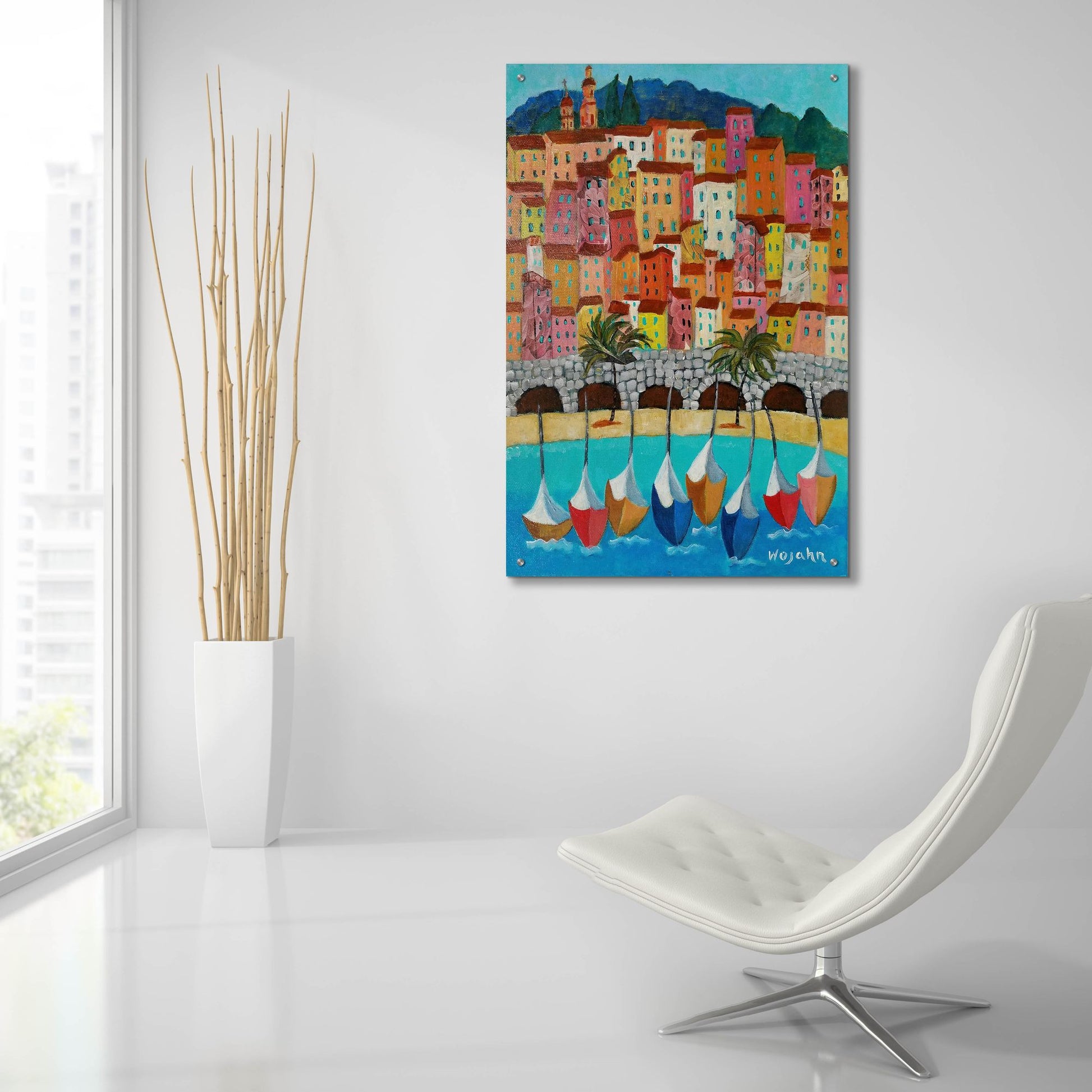 Epic Art 'Vieux Menton' by Holly Wojhan, Acrylic Glass Wall Art,24x36