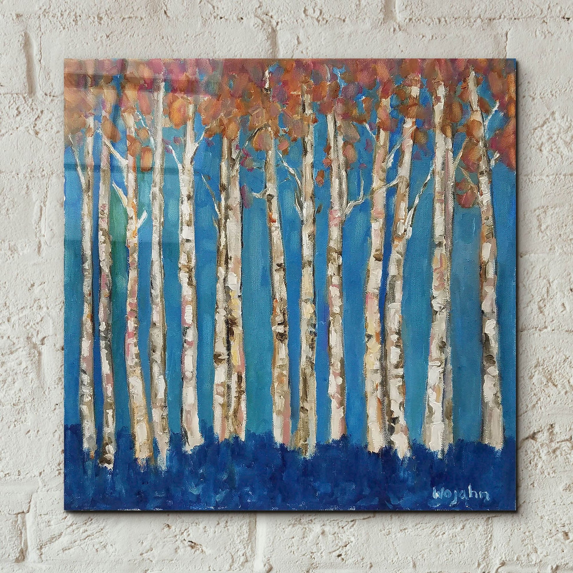 Epic Art 'Trees Pink' by Holly Wojhan, Acrylic Glass Wall Art,12x12