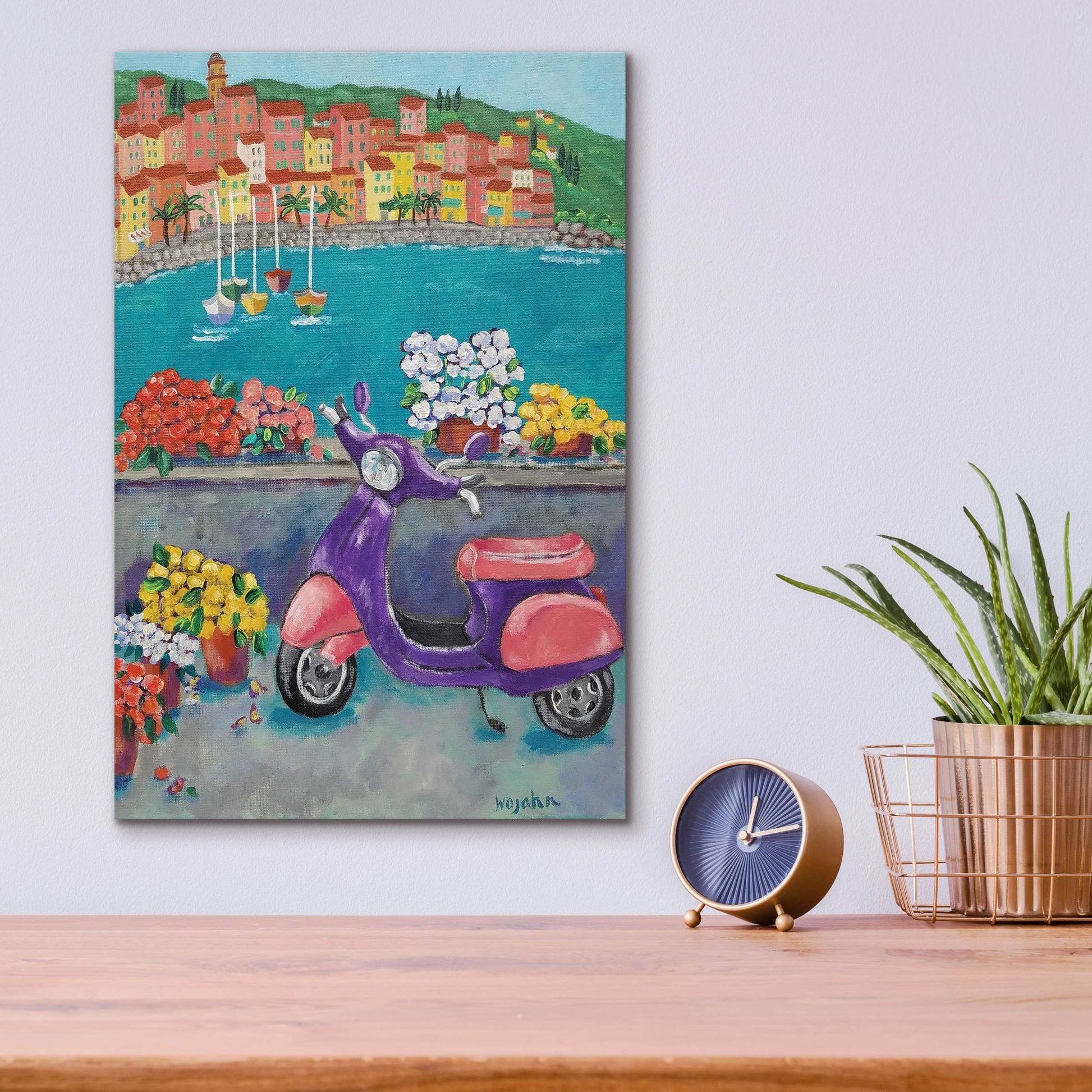 Epic Art 'Vroom with a View' by Holly Wojhan, Acrylic Glass Wall Art,12x16