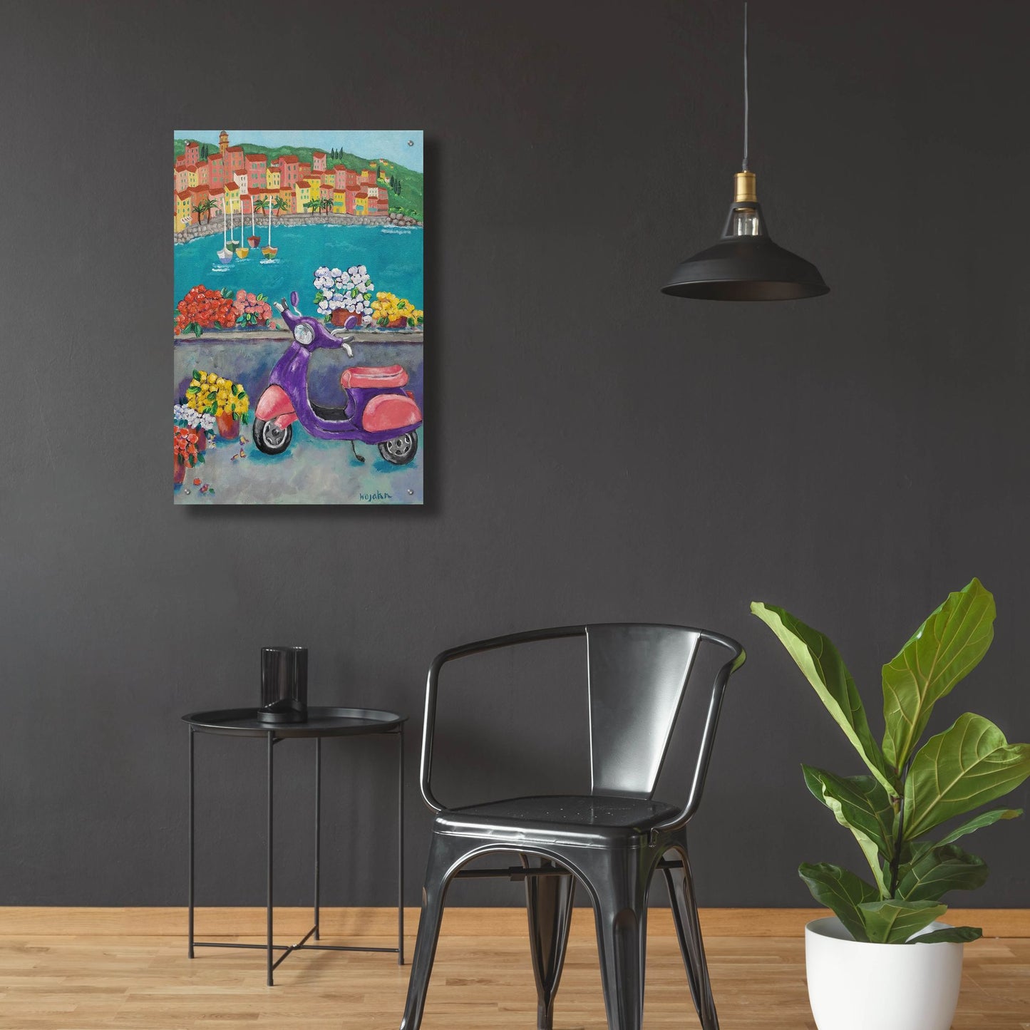 Epic Art 'Vroom with a View' by Holly Wojhan, Acrylic Glass Wall Art,24x36