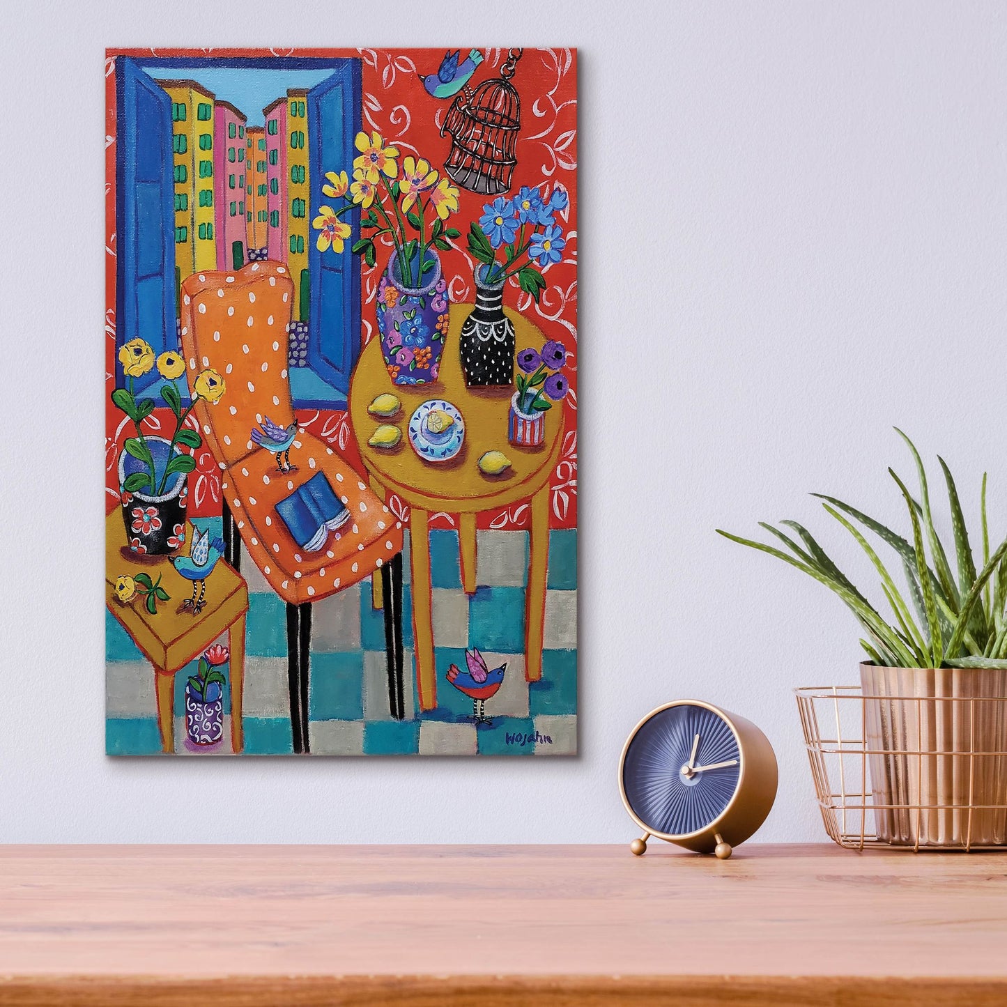 Epic Art 'Happy Interior-Menton' by Holly Wojhan, Acrylic Glass Wall Art,12x16