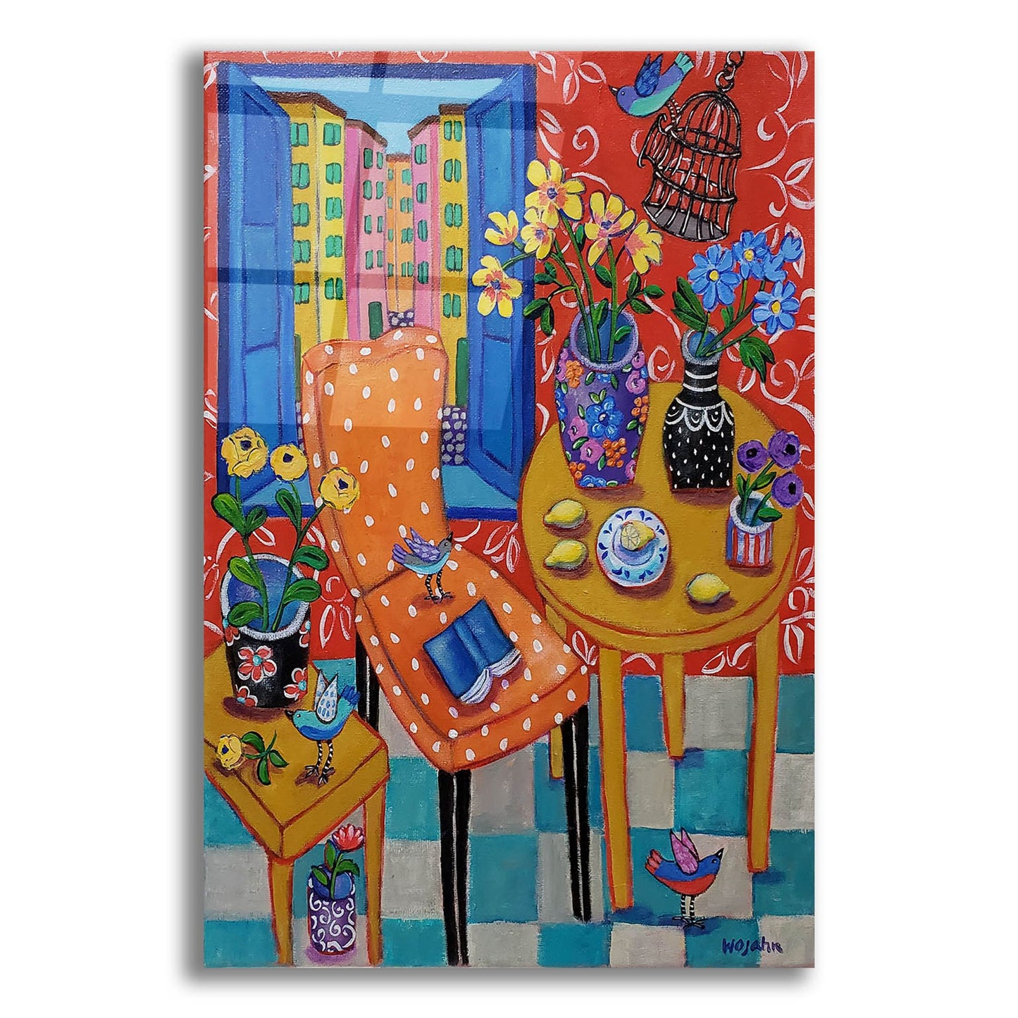 Epic Art 'Happy Interior-Menton' by Holly Wojhan, Acrylic Glass Wall Art,12x16