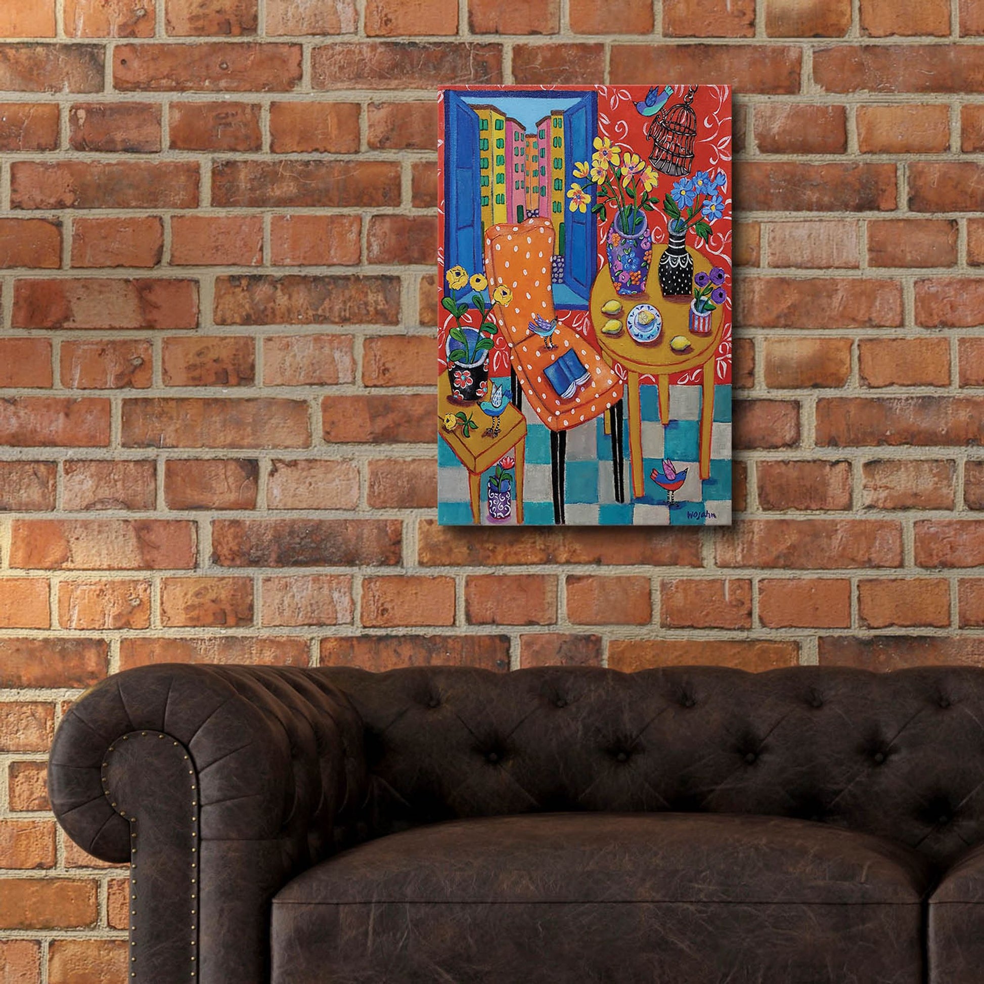 Epic Art 'Happy Interior-Menton' by Holly Wojhan, Acrylic Glass Wall Art,16x24