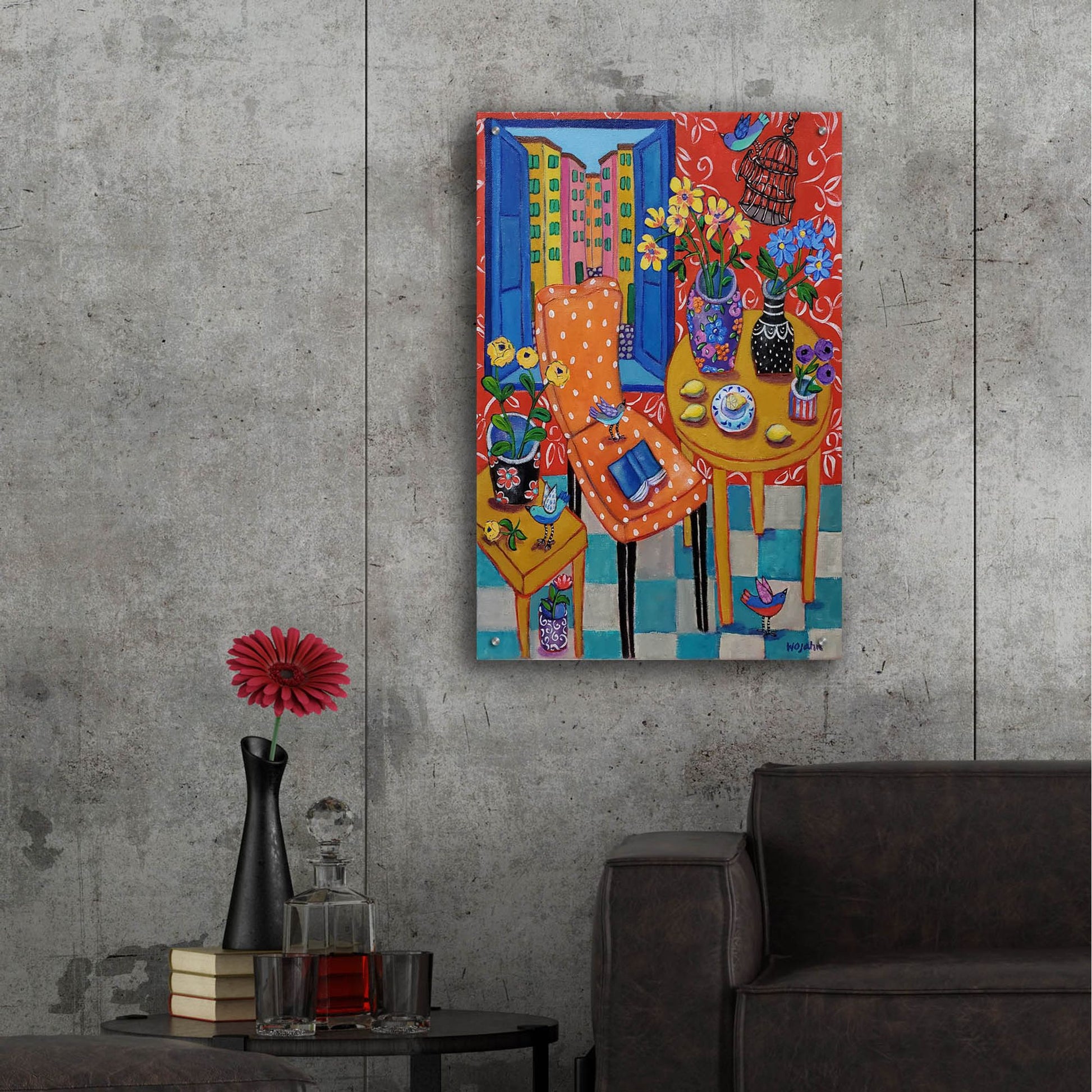 Epic Art 'Happy Interior-Menton' by Holly Wojhan, Acrylic Glass Wall Art,24x36