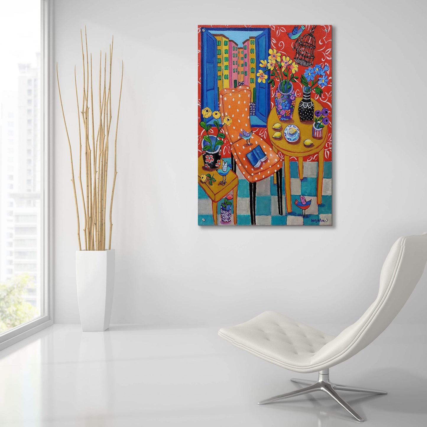 Epic Art 'Happy Interior-Menton' by Holly Wojhan, Acrylic Glass Wall Art,24x36