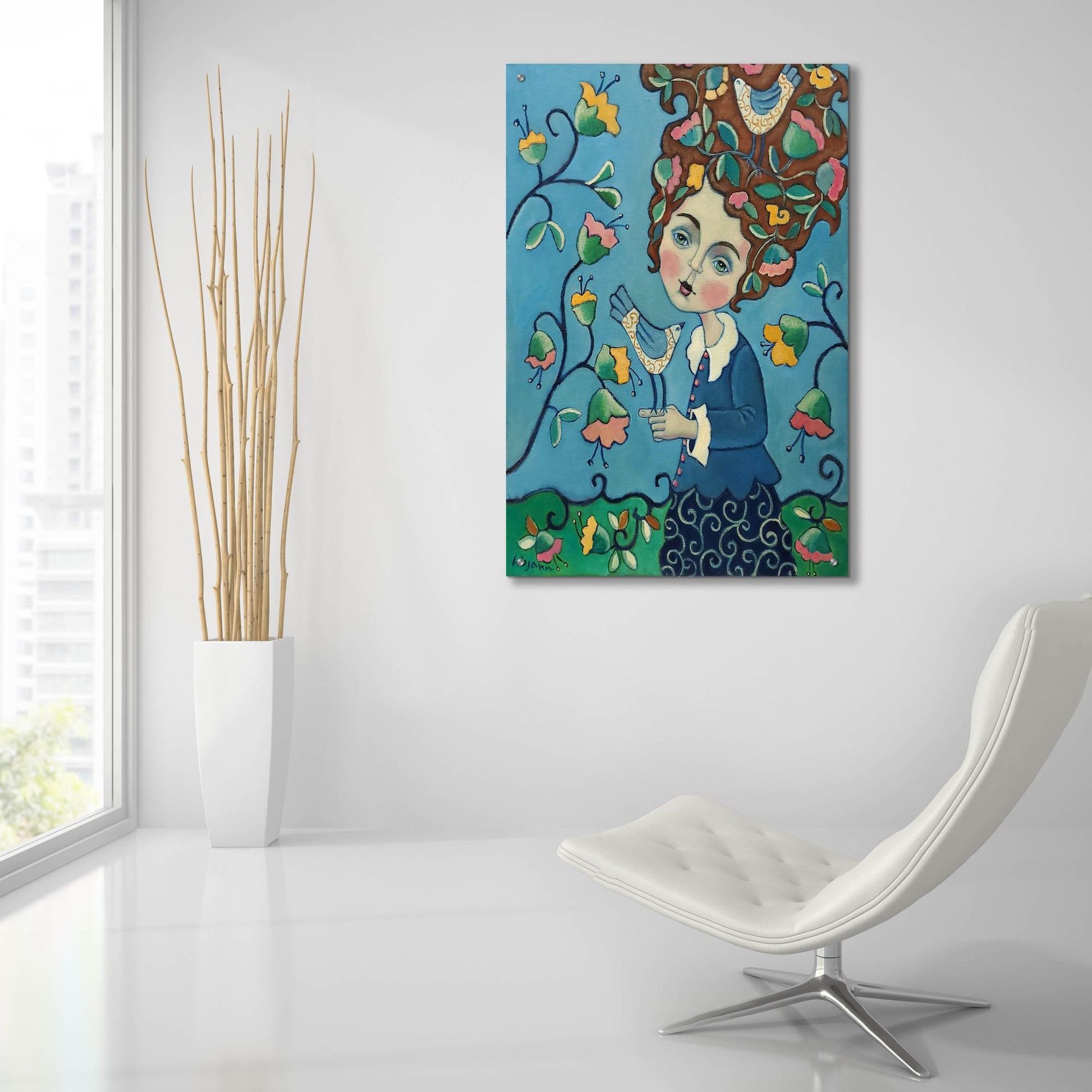 Epic Art 'Flower Hair' by Holly Wojhan, Acrylic Glass Wall Art,24x36