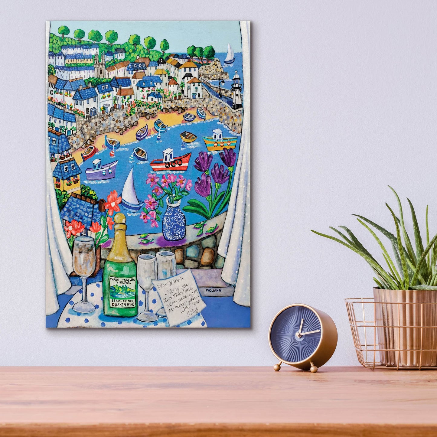 Epic Art 'The Three Travelers St Ives' by Holly Wojhan, Acrylic Glass Wall Art,12x16