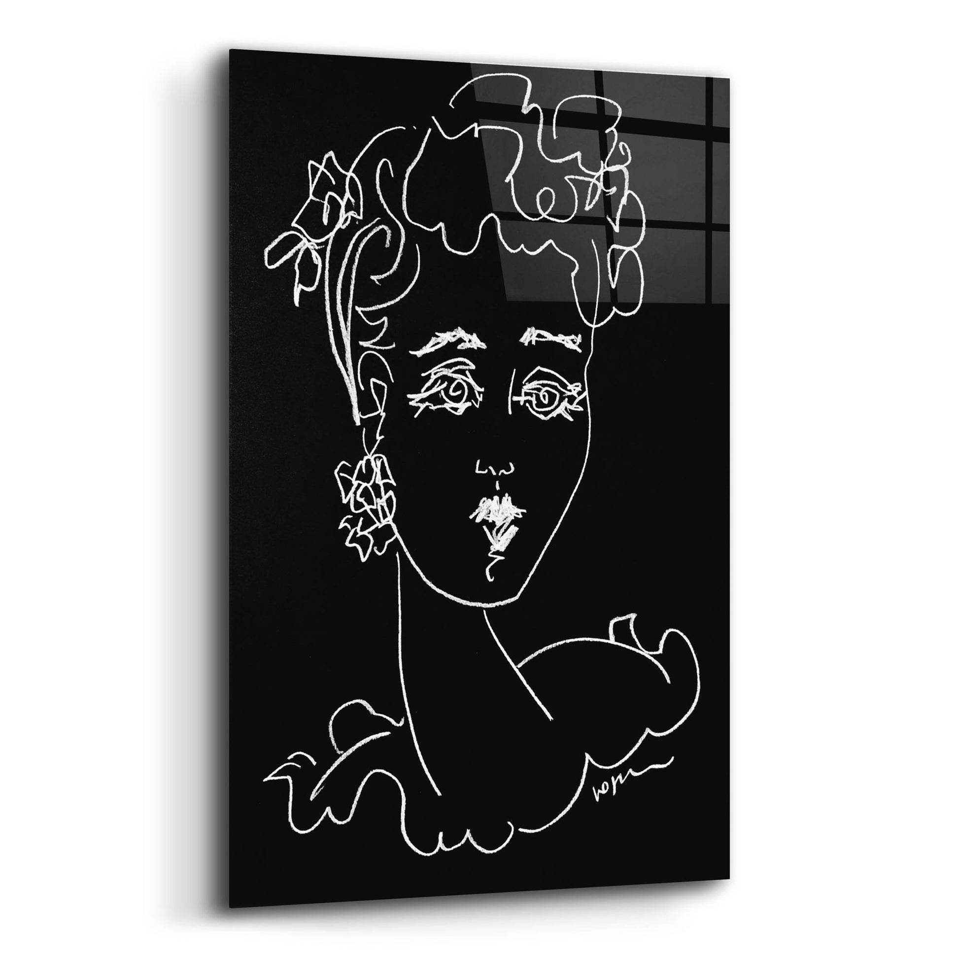 Epic Art 'Face Noir' by Holly Wojhan, Acrylic Glass Wall Art,12x16