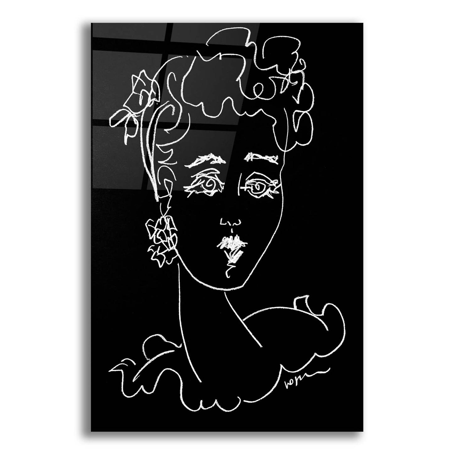 Epic Art 'Face Noir' by Holly Wojhan, Acrylic Glass Wall Art,12x16