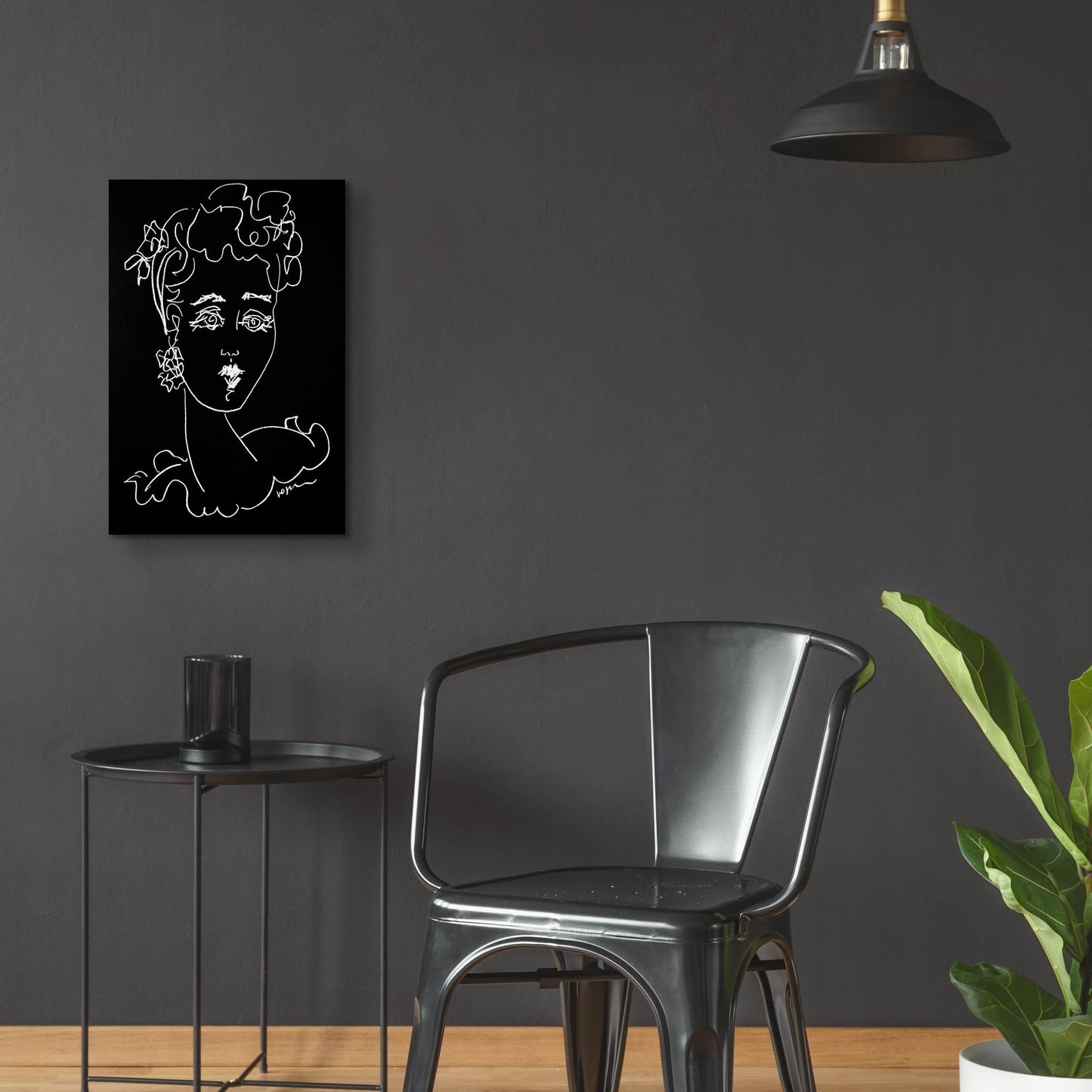 Epic Art 'Face Noir' by Holly Wojhan, Acrylic Glass Wall Art,16x24