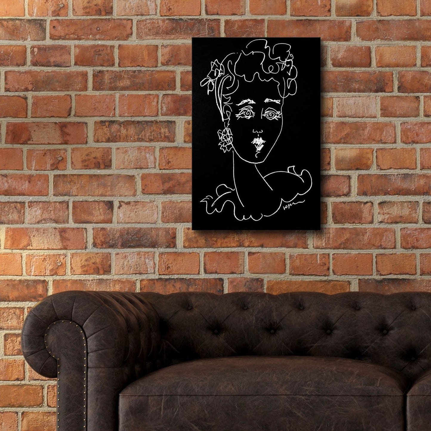 Epic Art 'Face Noir' by Holly Wojhan, Acrylic Glass Wall Art,16x24