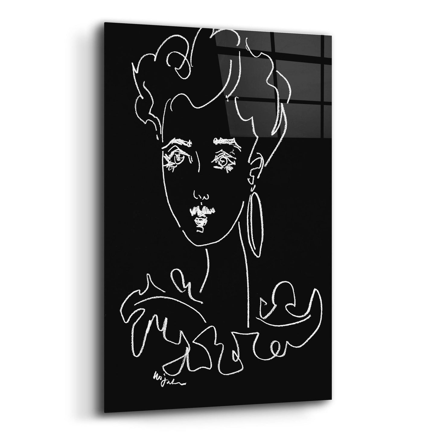 Epic Art 'Another Face Noir' by Holly Wojhan, Acrylic Glass Wall Art,12x16