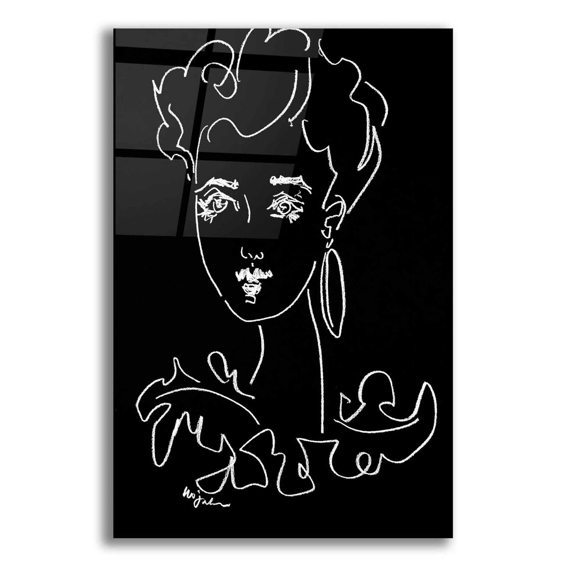 Epic Art 'Another Face Noir' by Holly Wojhan, Acrylic Glass Wall Art,12x16