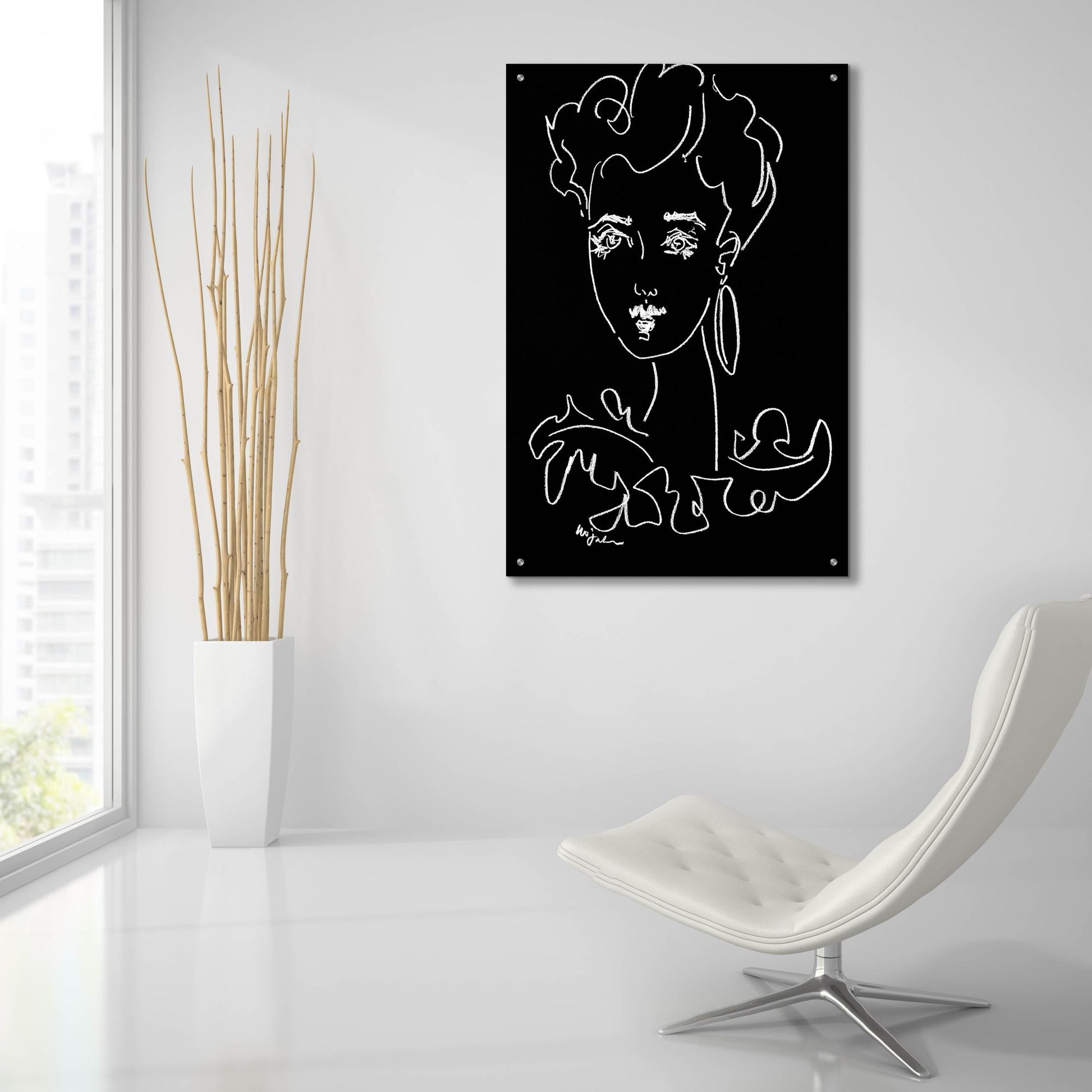 Epic Art 'Another Face Noir' by Holly Wojhan, Acrylic Glass Wall Art,24x36